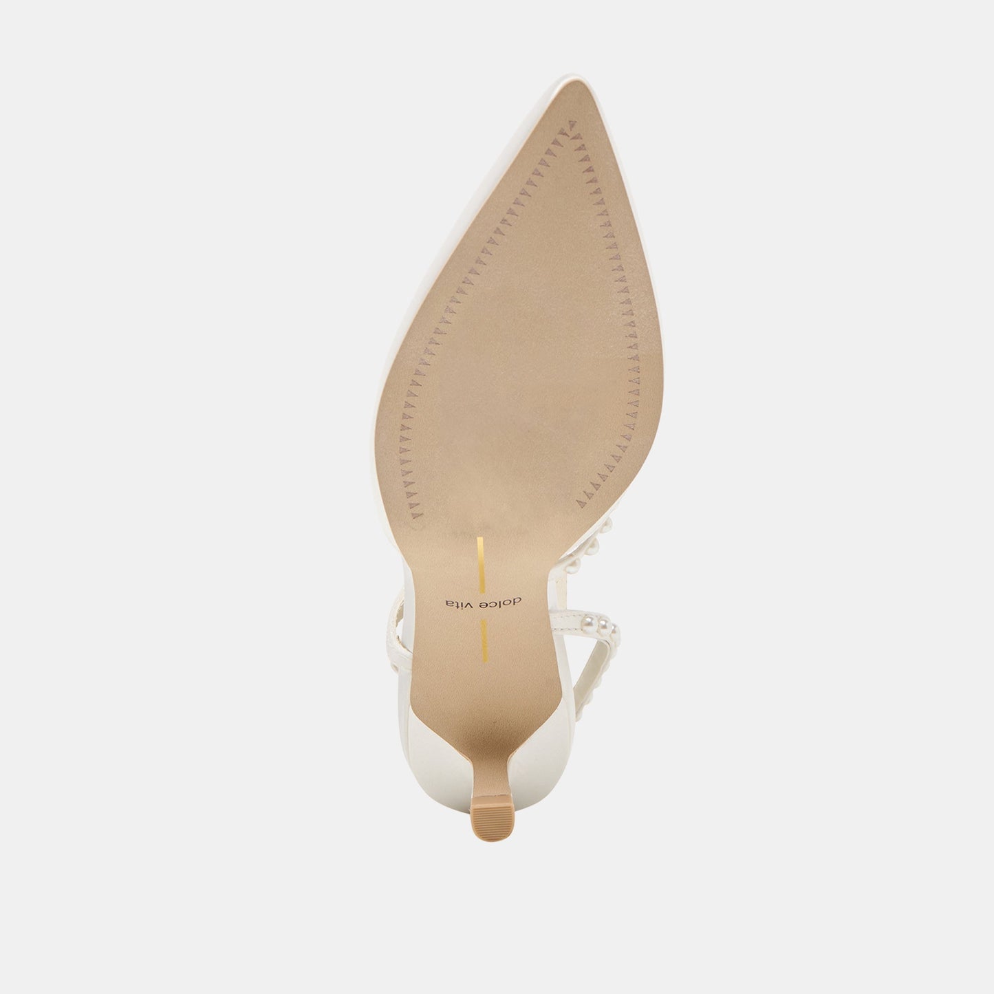 Dolce Vita Kamra Pearl True White Satin Mid Heels