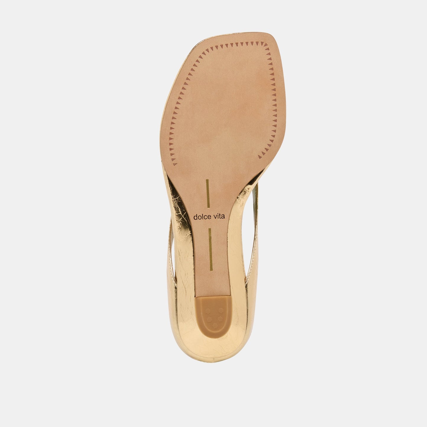 Dolce Vita GIZEL Gold Crinkle Patent Thong Square-Toe Sandals