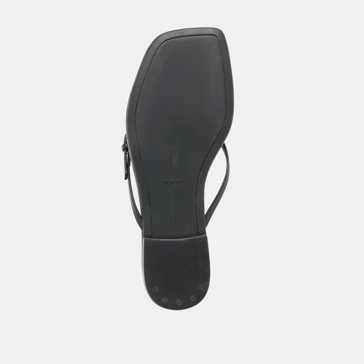 Dolce Vita MALTA Black Leather Buckle Flip-Flop Sandals