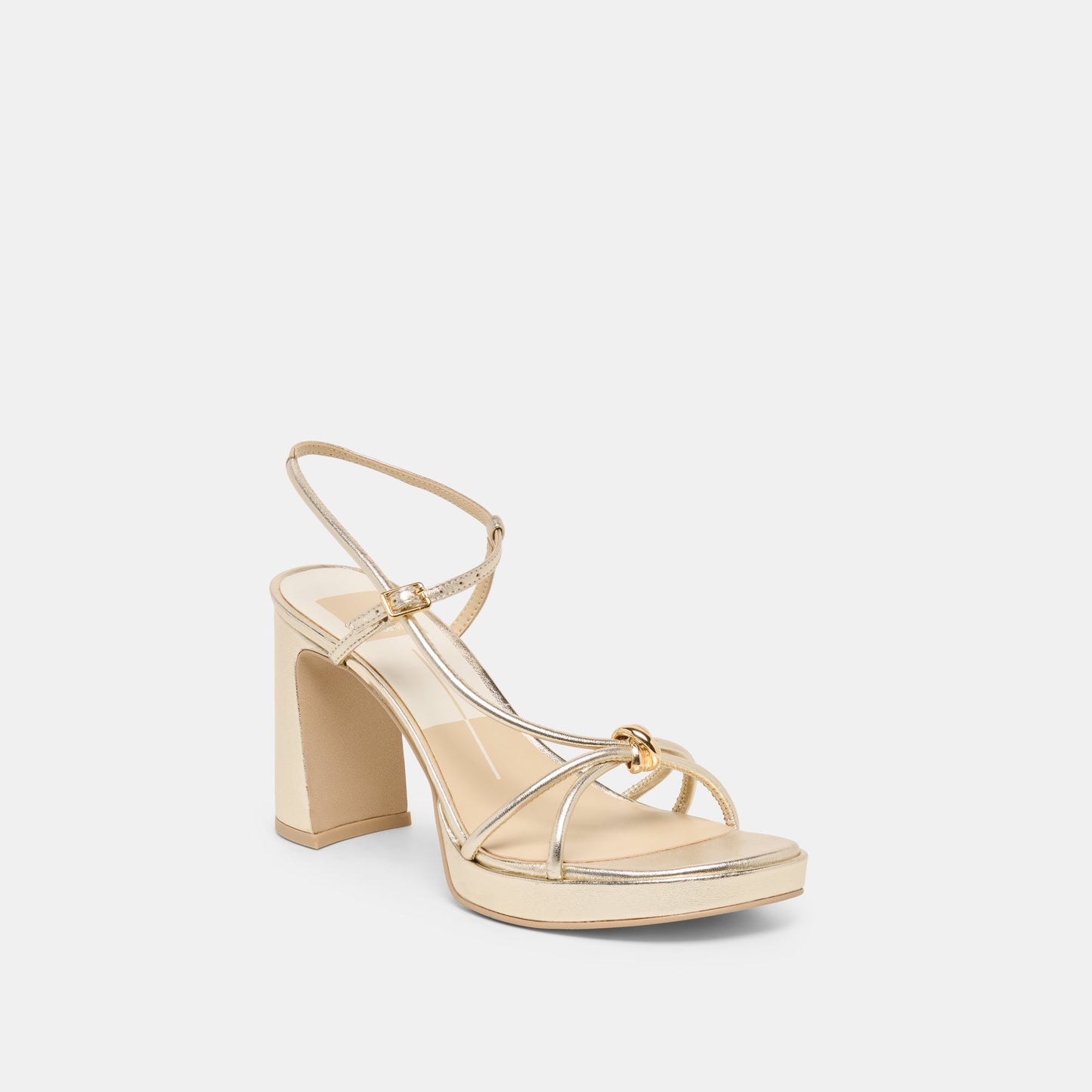 Dolce Vita Odete Gold Leather Heels