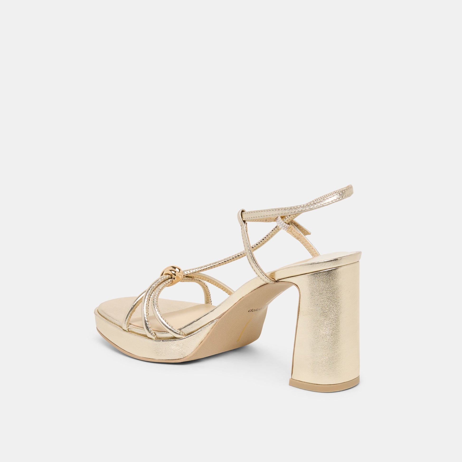 Dolce Vita Odete Gold Leather Heels