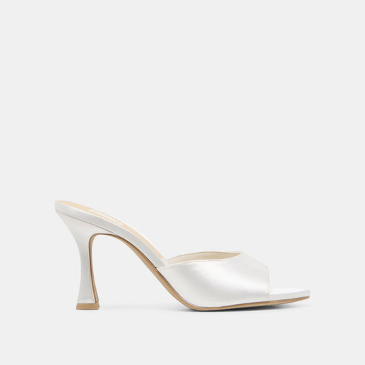 Dolce Vita Rosha True White Satin Heels
