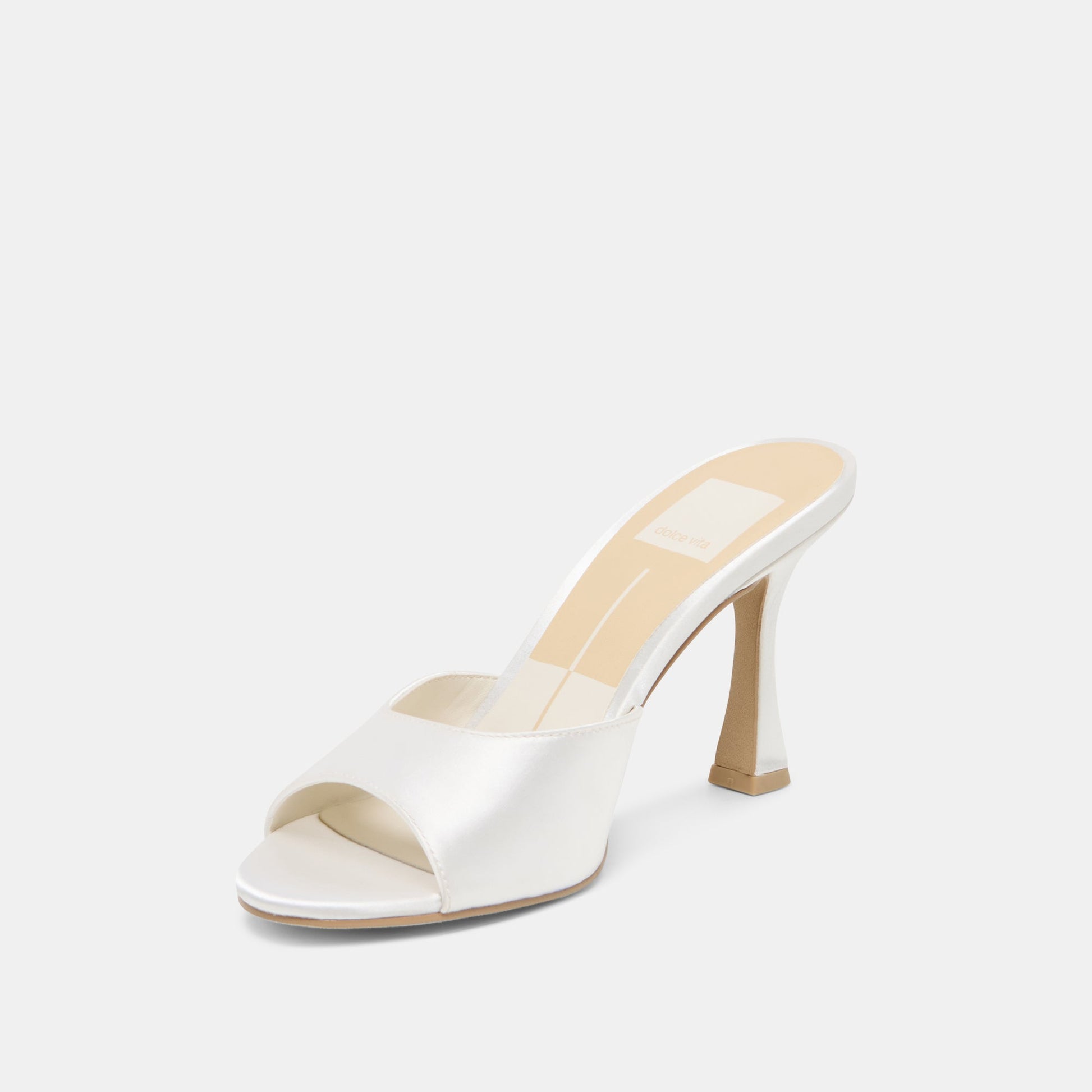 Dolce Vita Rosha True White Satin Heels