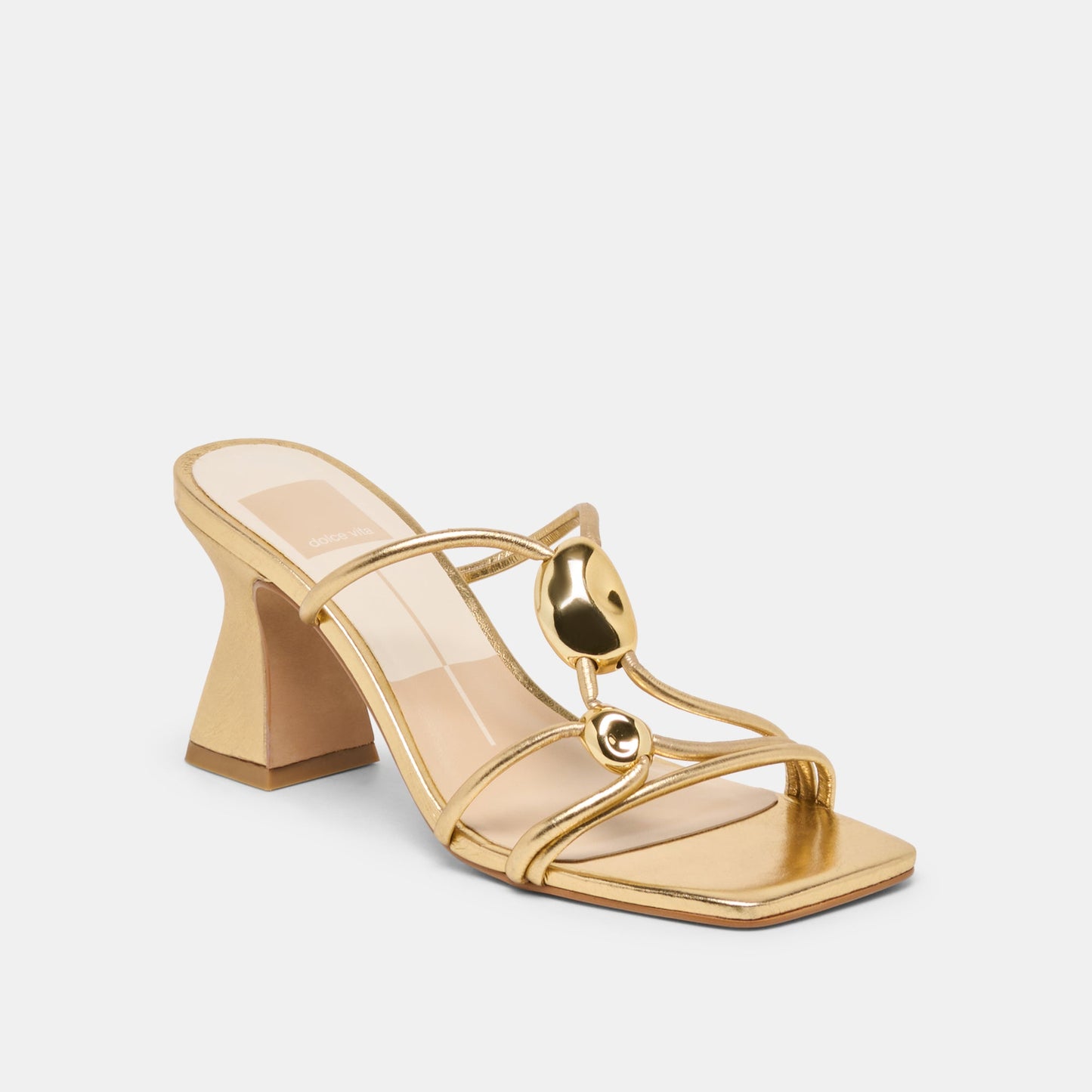 Dolce Vita Alayna Gold Leather Heels