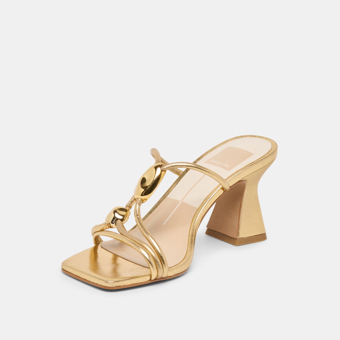 Dolce Vita Alayna Gold Leather Heels