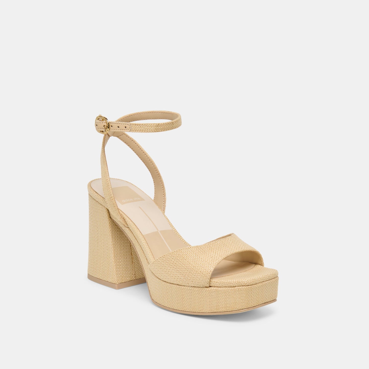 Dolce Vita Felica Natural Raffia Heels