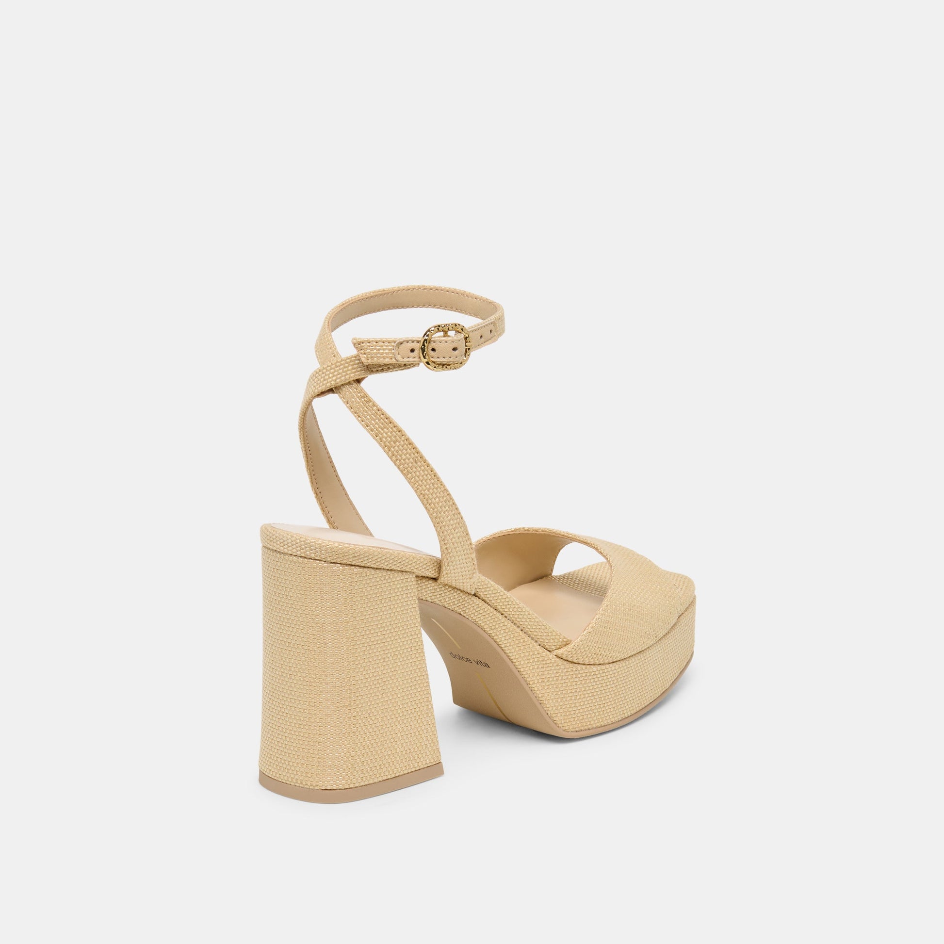 Dolce Vita Felica Natural Raffia Heels
