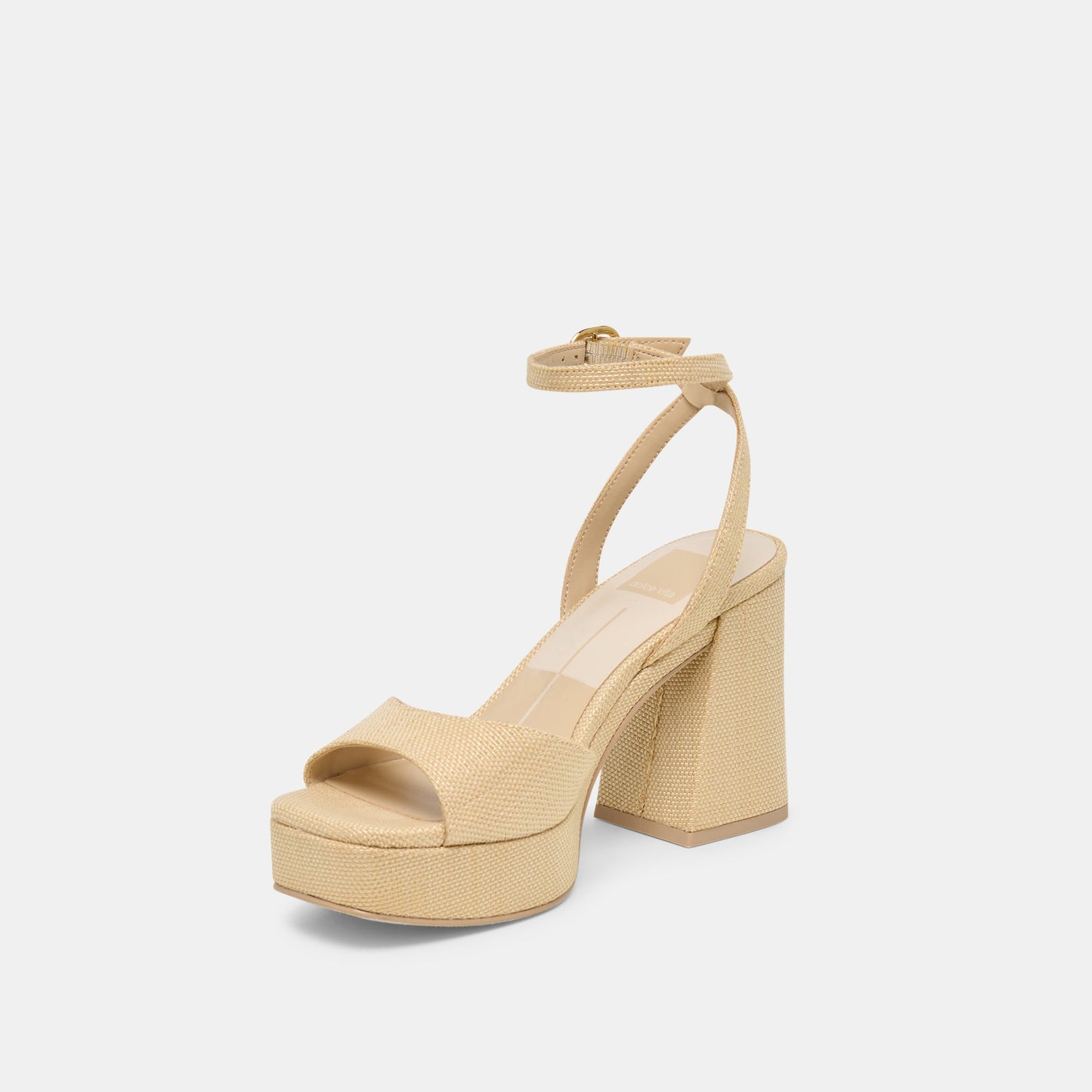 Dolce Vita Felica Natural Raffia Heels
