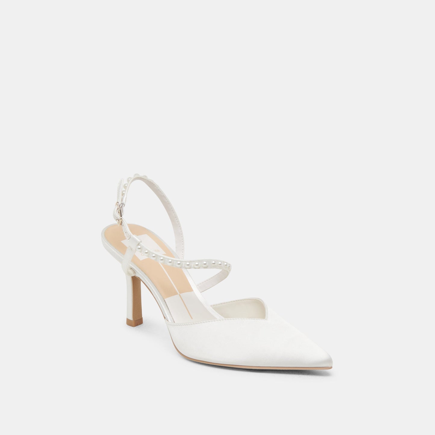 Dolce Vita KAMRA PEARL HEELS TRUE WHITE SATIN
 – Dolce Vita