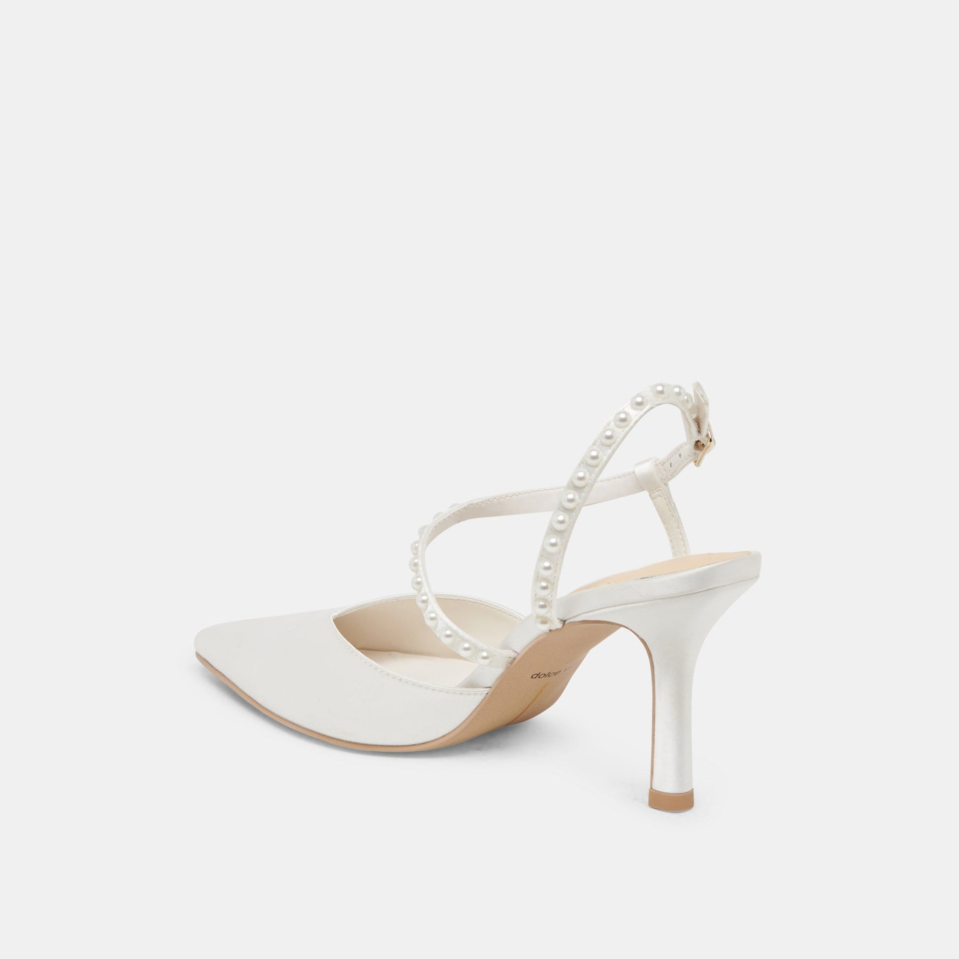 Dolce Vita KAMRA PEARL HEELS TRUE WHITE SATIN
 – Dolce Vita