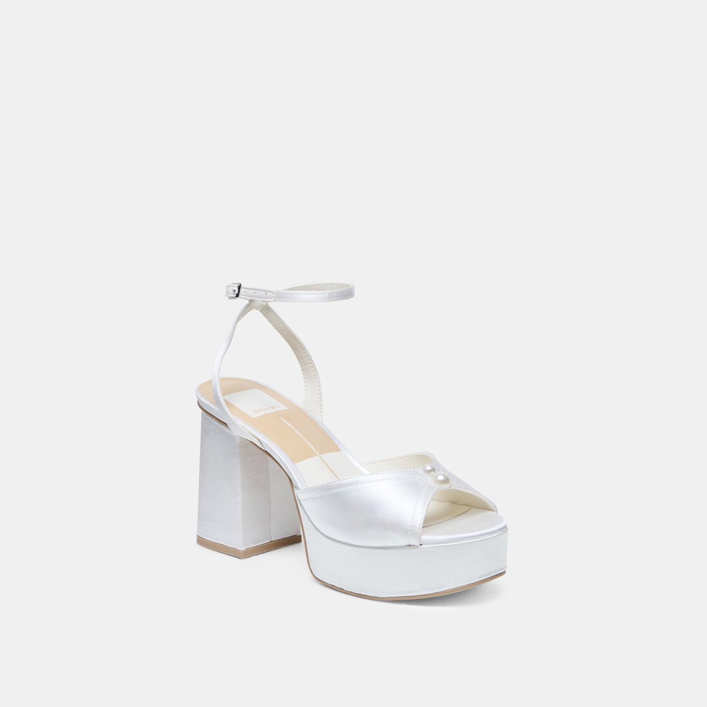 Dolce Vita Bryla White Satin Heels