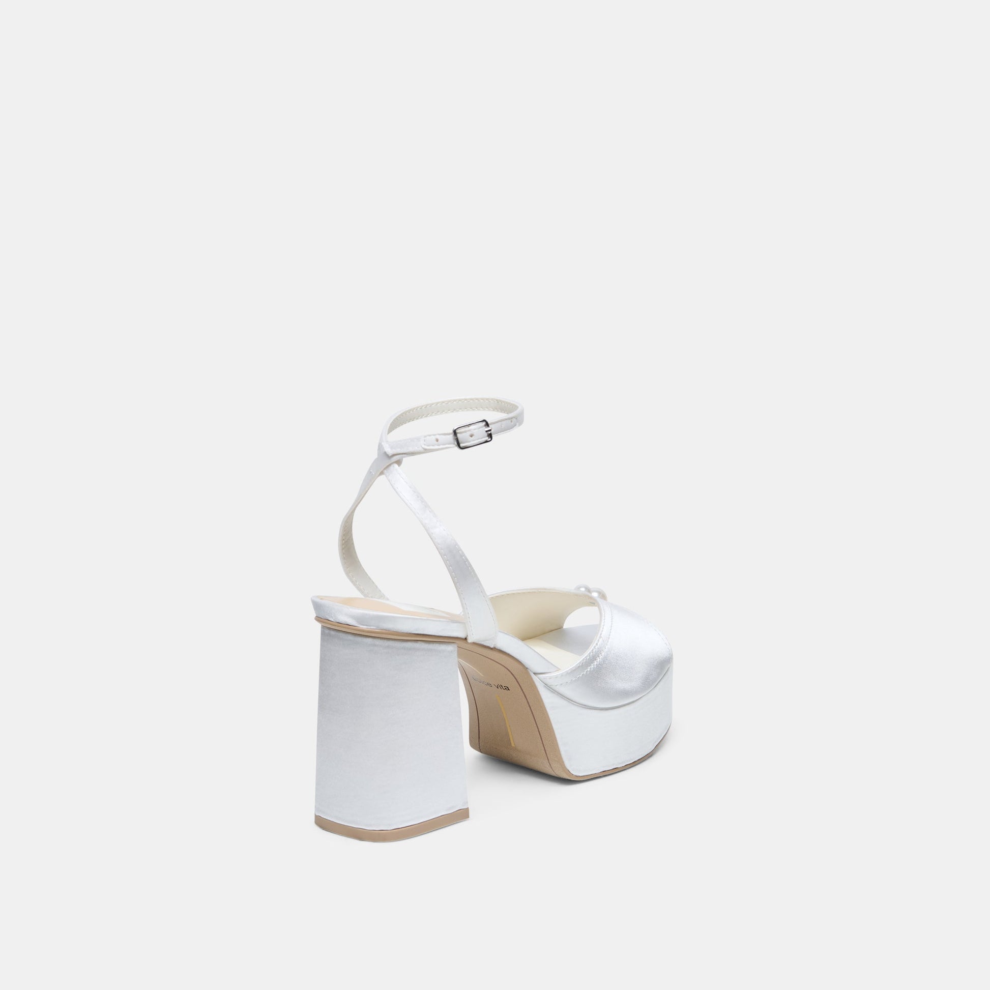 Dolce Vita Bryla White Satin Heels