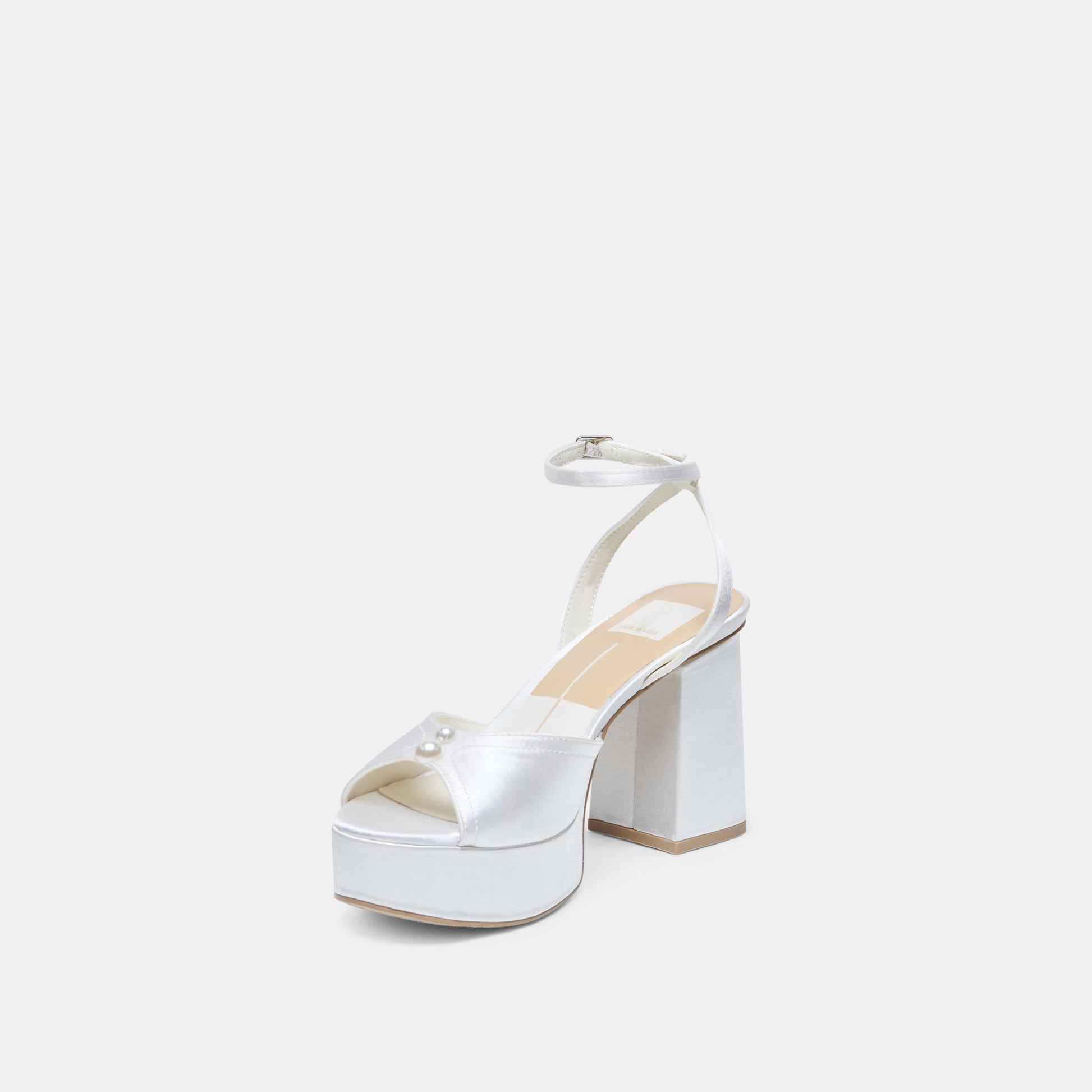 Dolce Vita Bryla White Satin Heels