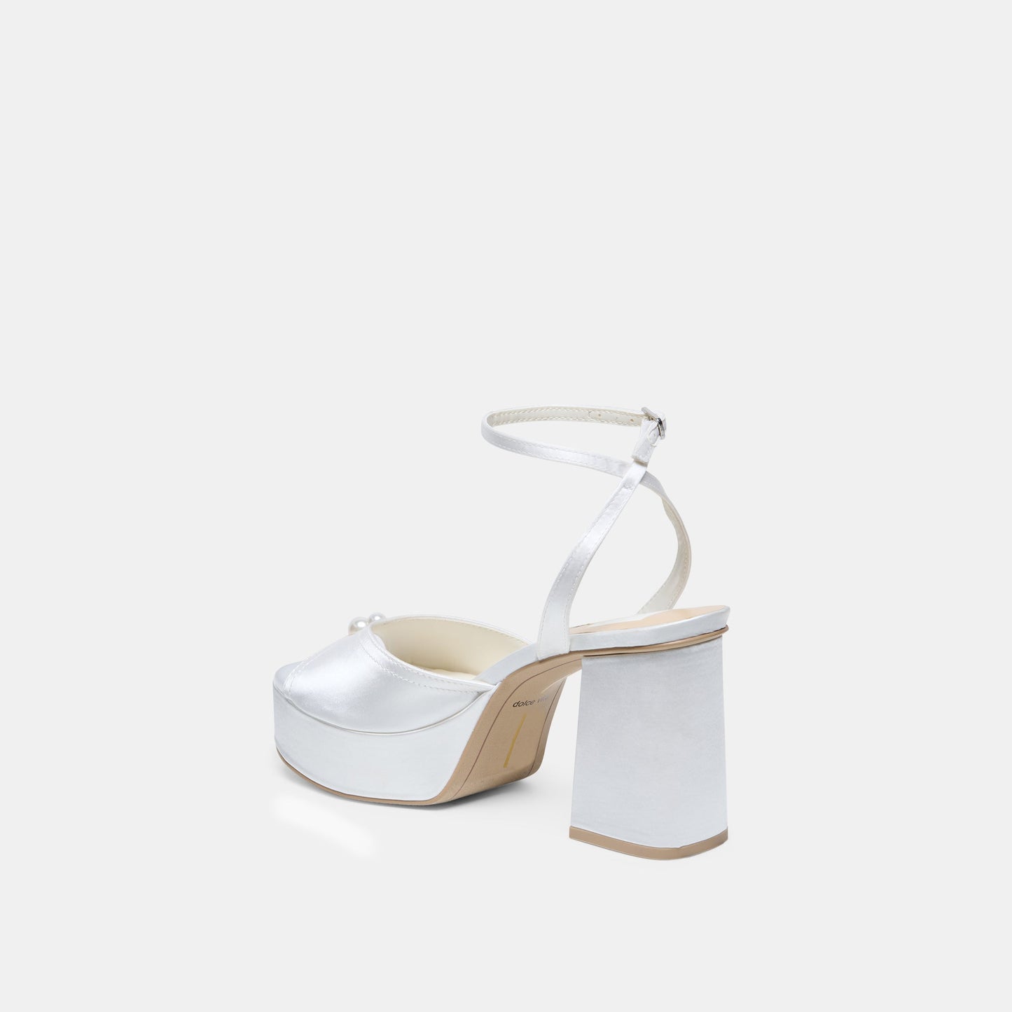 Dolce Vita Bryla White Satin Heels