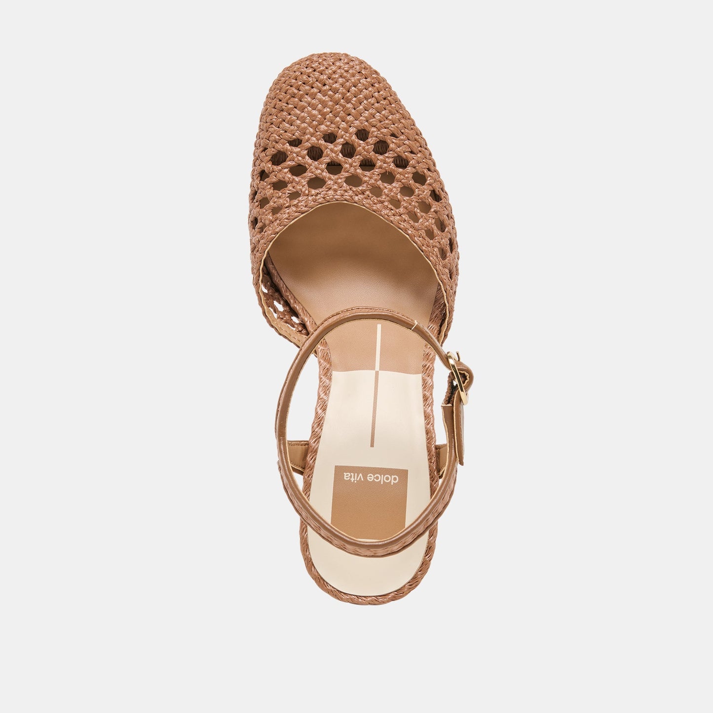 Dolce Vita Gero Mid Brown Woven Raffia Heels