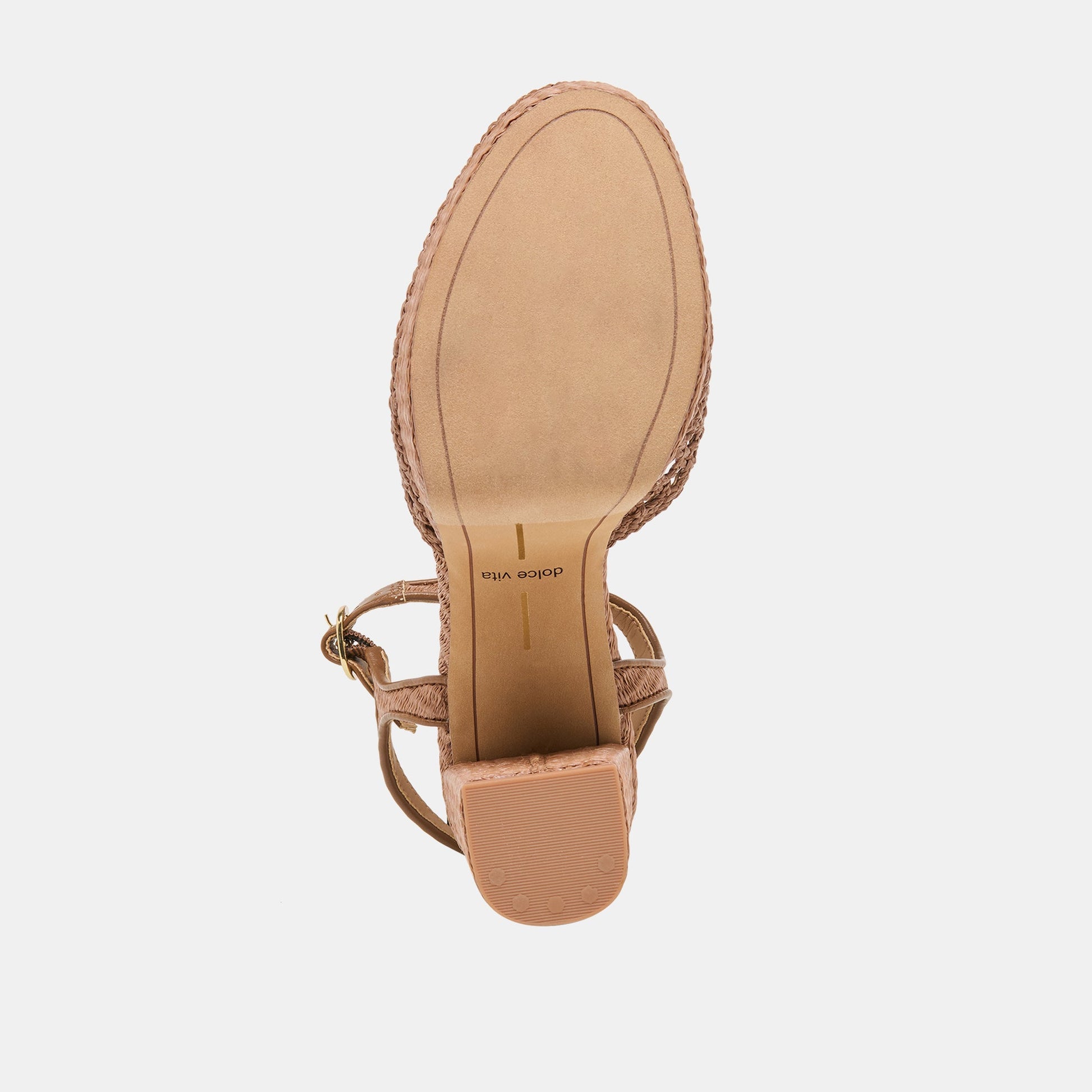Dolce Vita Gero Mid Brown Woven Raffia Heels
