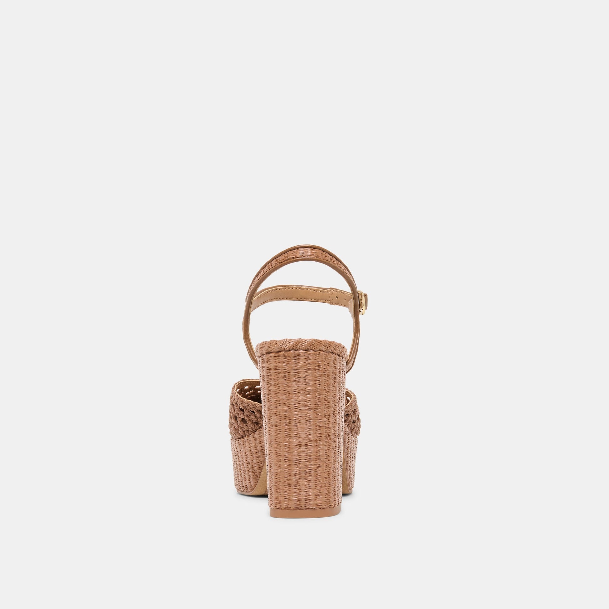 Dolce Vita Gero Mid Brown Woven Raffia Heels