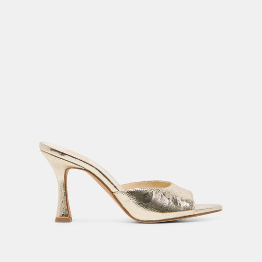 Dolce Vita Rosha Platinum Distressed Leather Heels