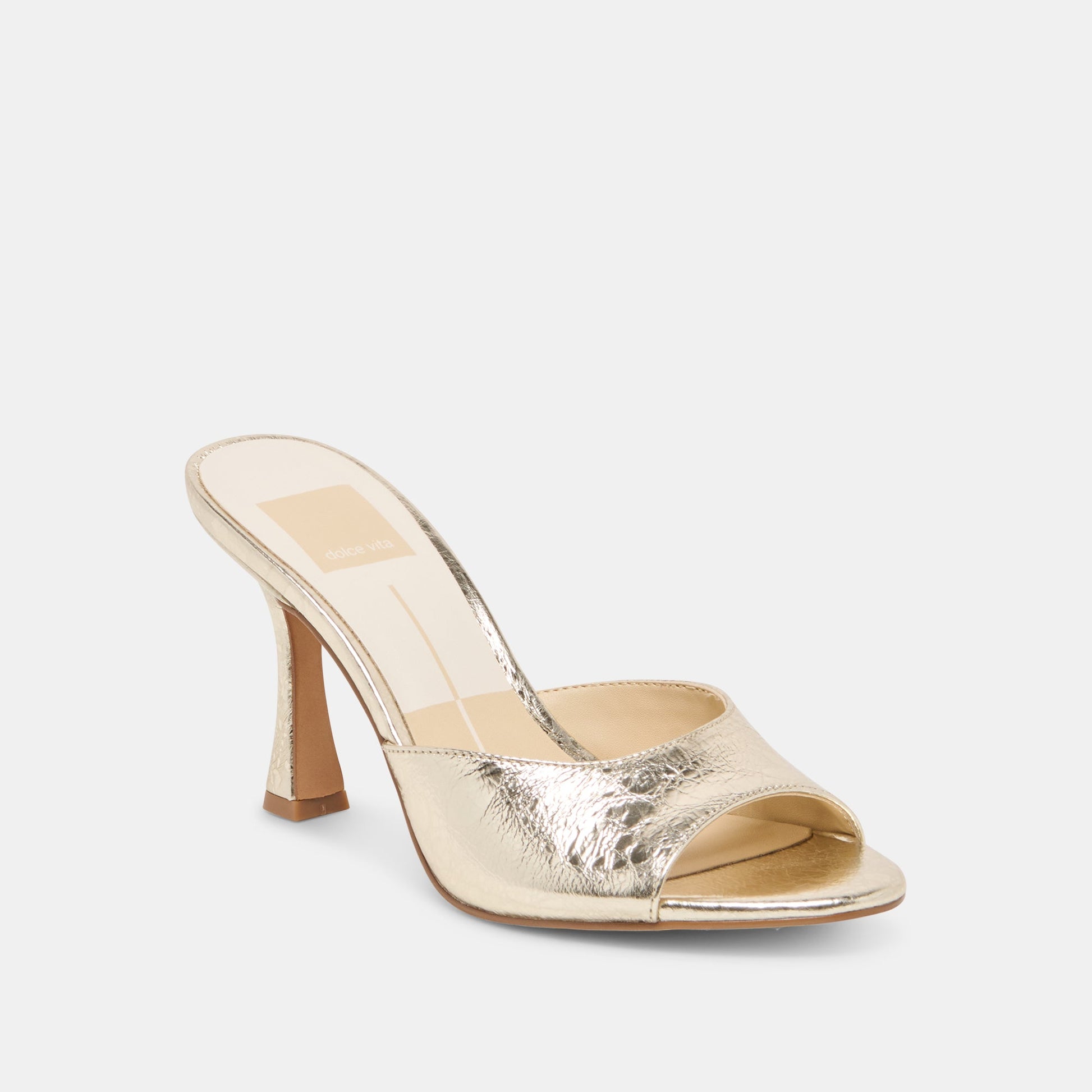 Dolce Vita Rosha Platinum Distressed Leather Heels