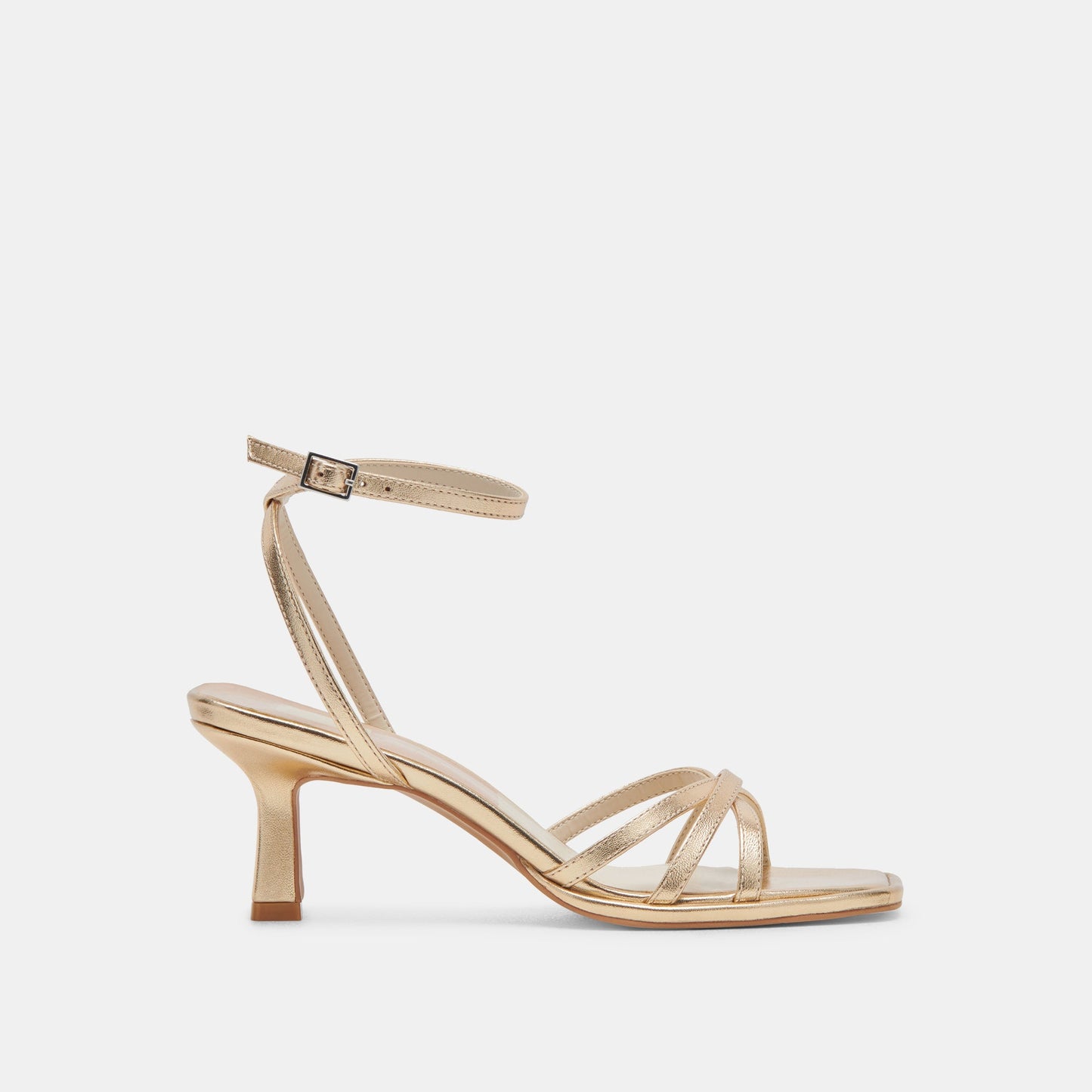 Dolce Vita Manji Wide Light Gold Metallic Leather Heels
