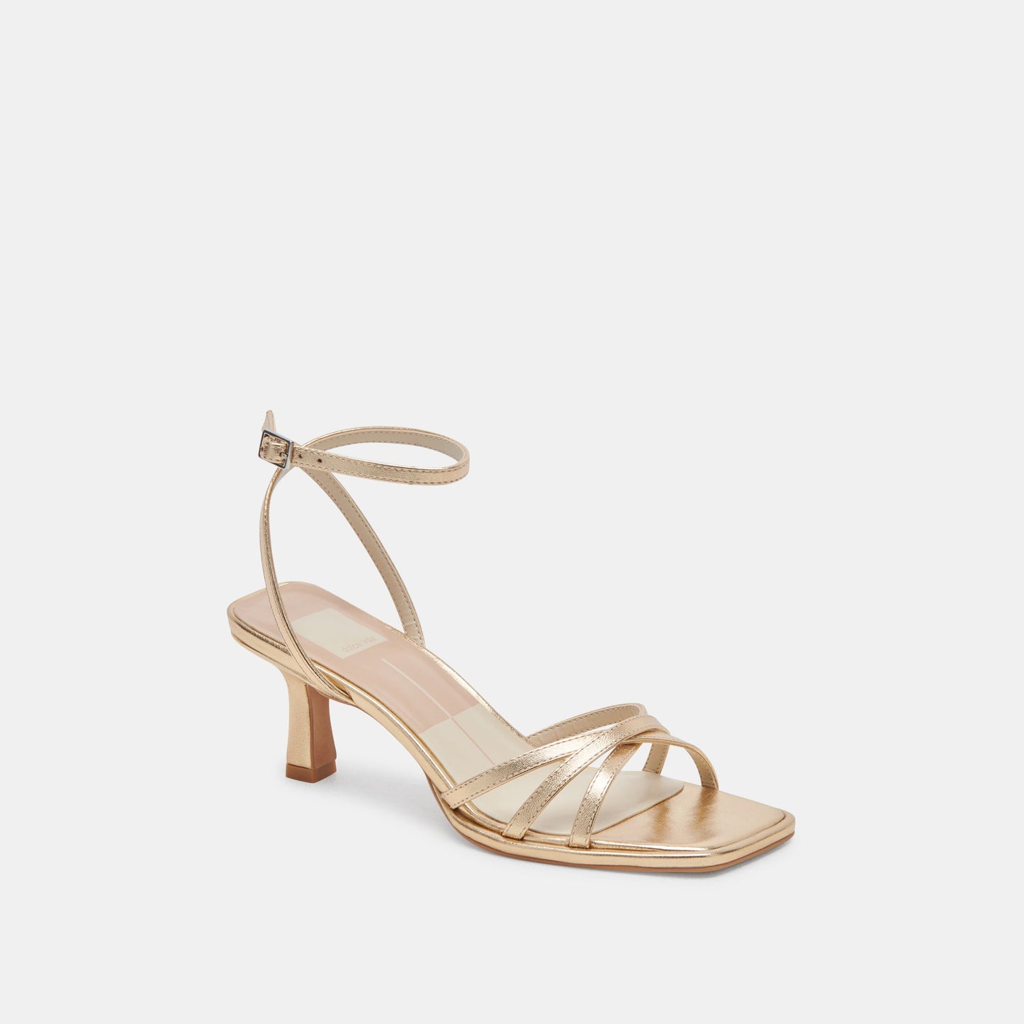 Dolce Vita Manji Wide Light Gold Metallic Leather Heels