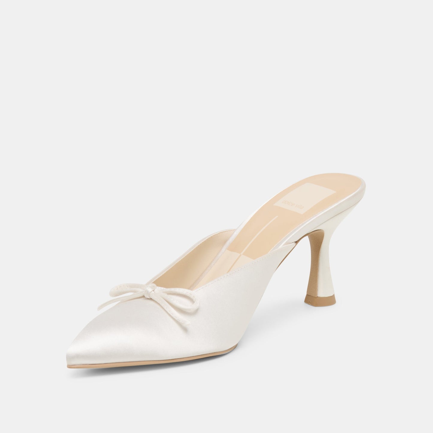 Dolce Vita Cleo High Off White Satin Heels