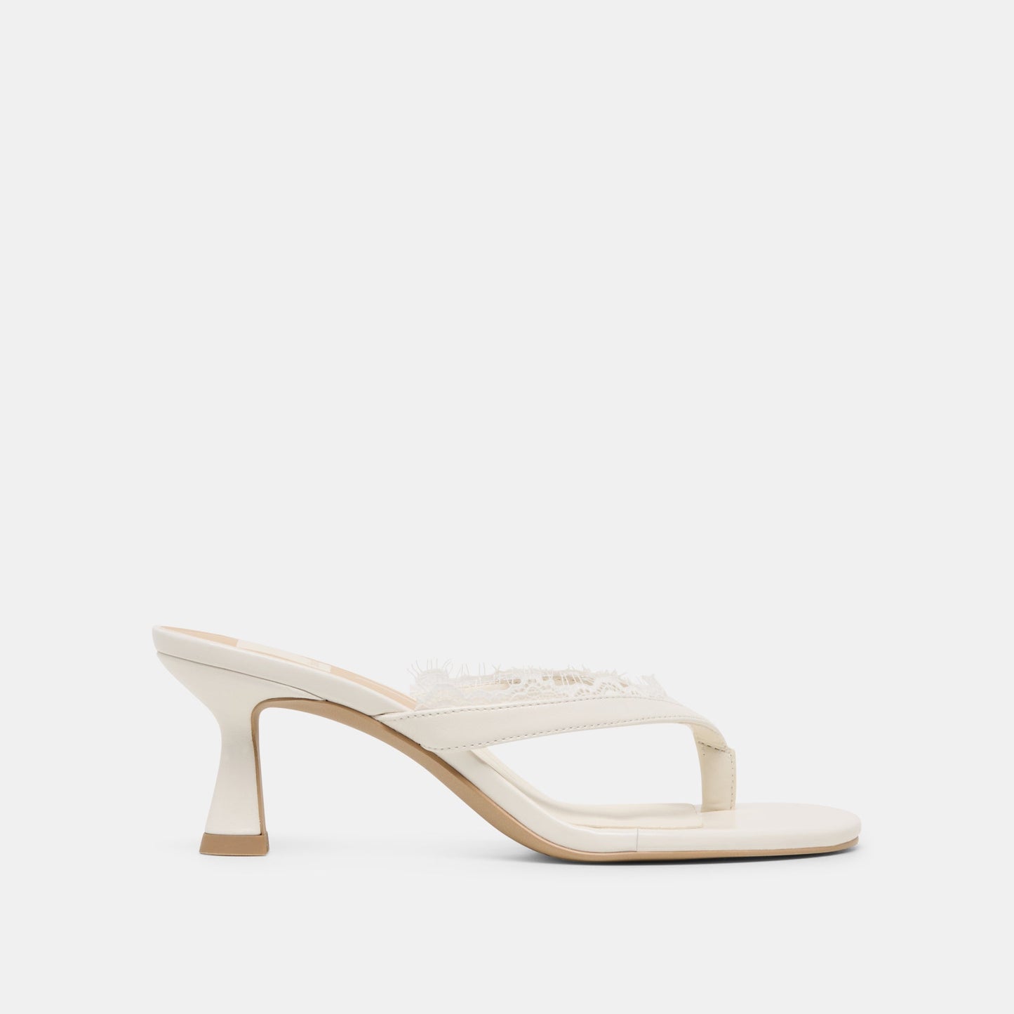 Dolce Vita Daksie Lace True White Leather Heels
