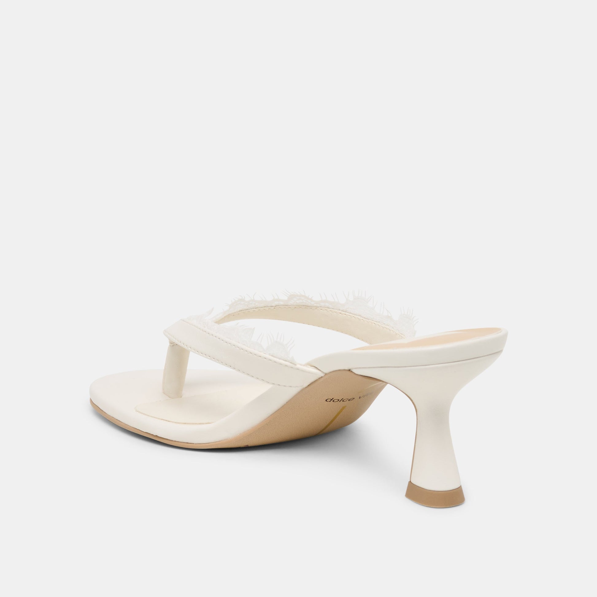Dolce Vita Daksie Lace True White Leather Heels