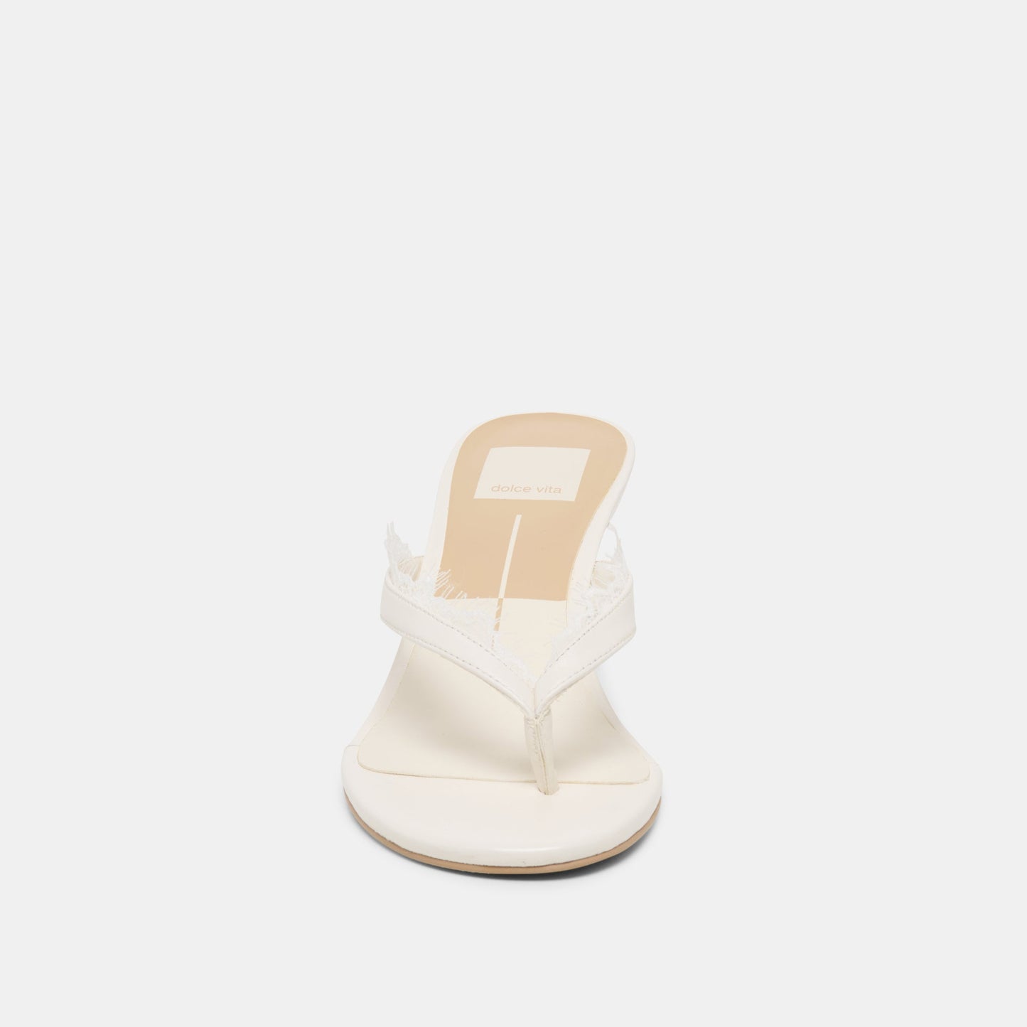 Dolce Vita Daksie Lace True White Leather Heels