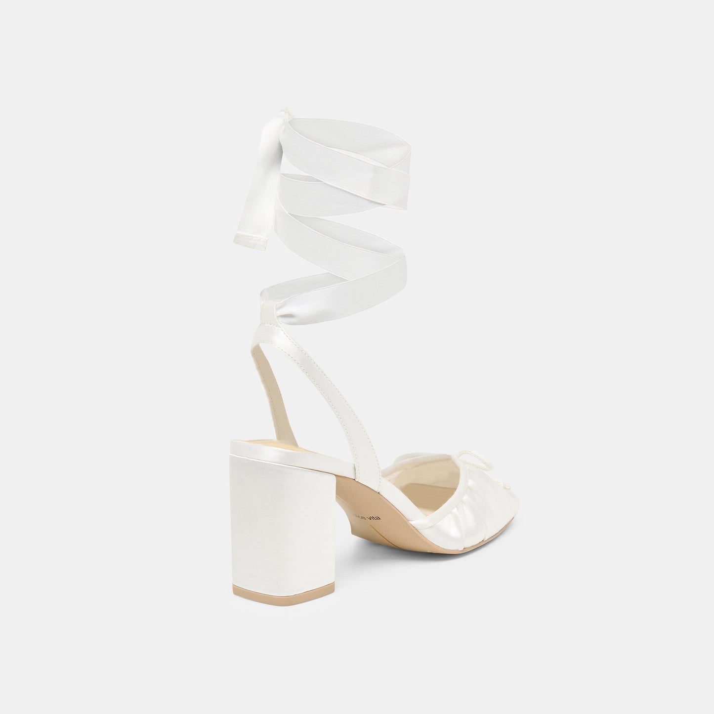 Dolce Vita Tisha True White Satin Heels