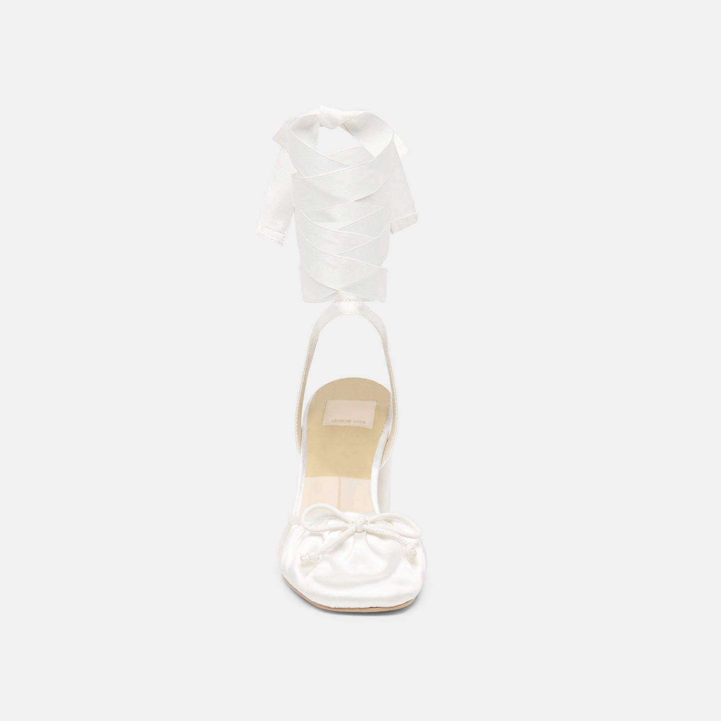 Dolce Vita Tisha True White Satin Heels