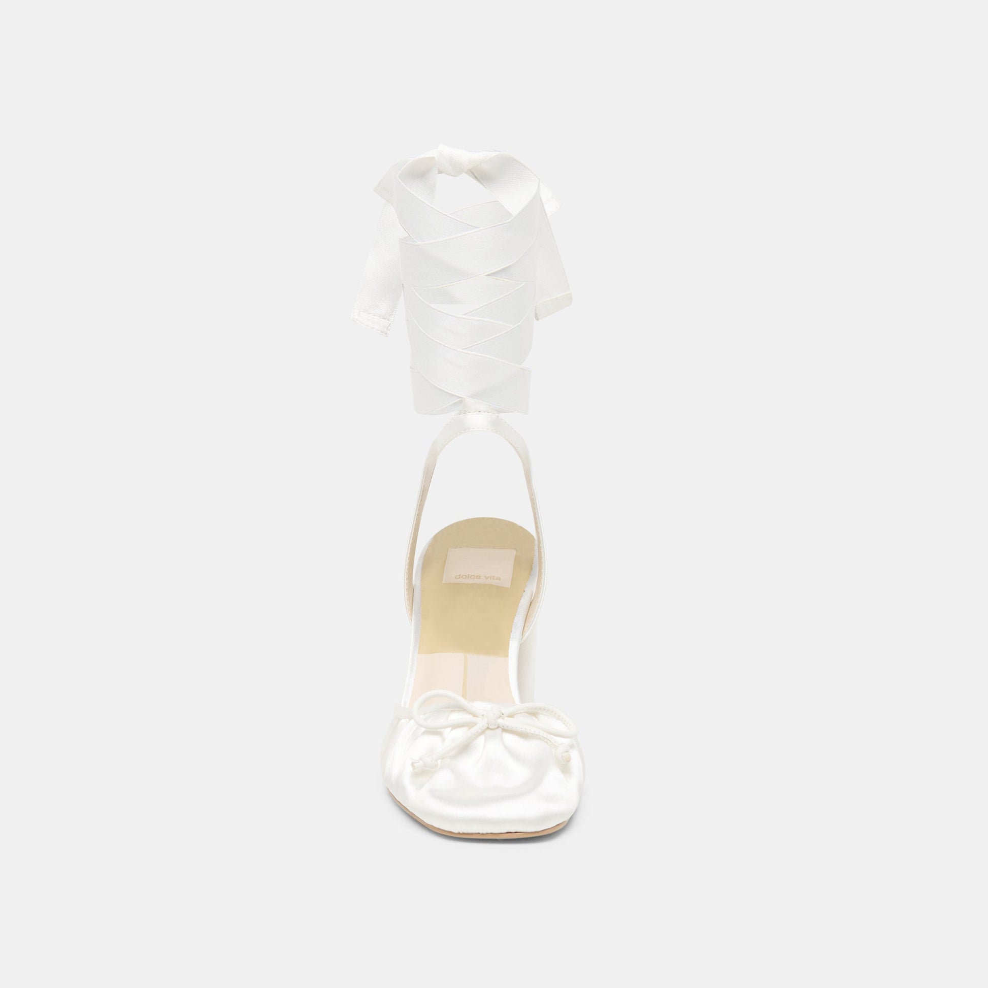 Dolce Vita Tisha True White Satin Heels