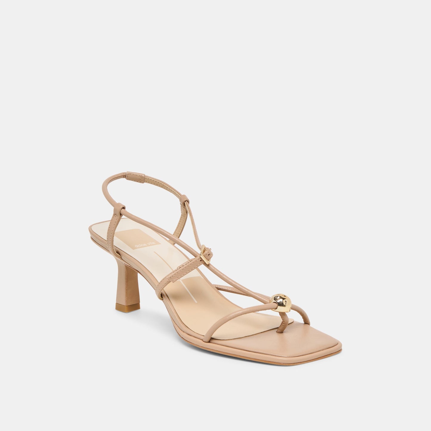 Dolce Vita Manji Wide Light Tan Leather Heels