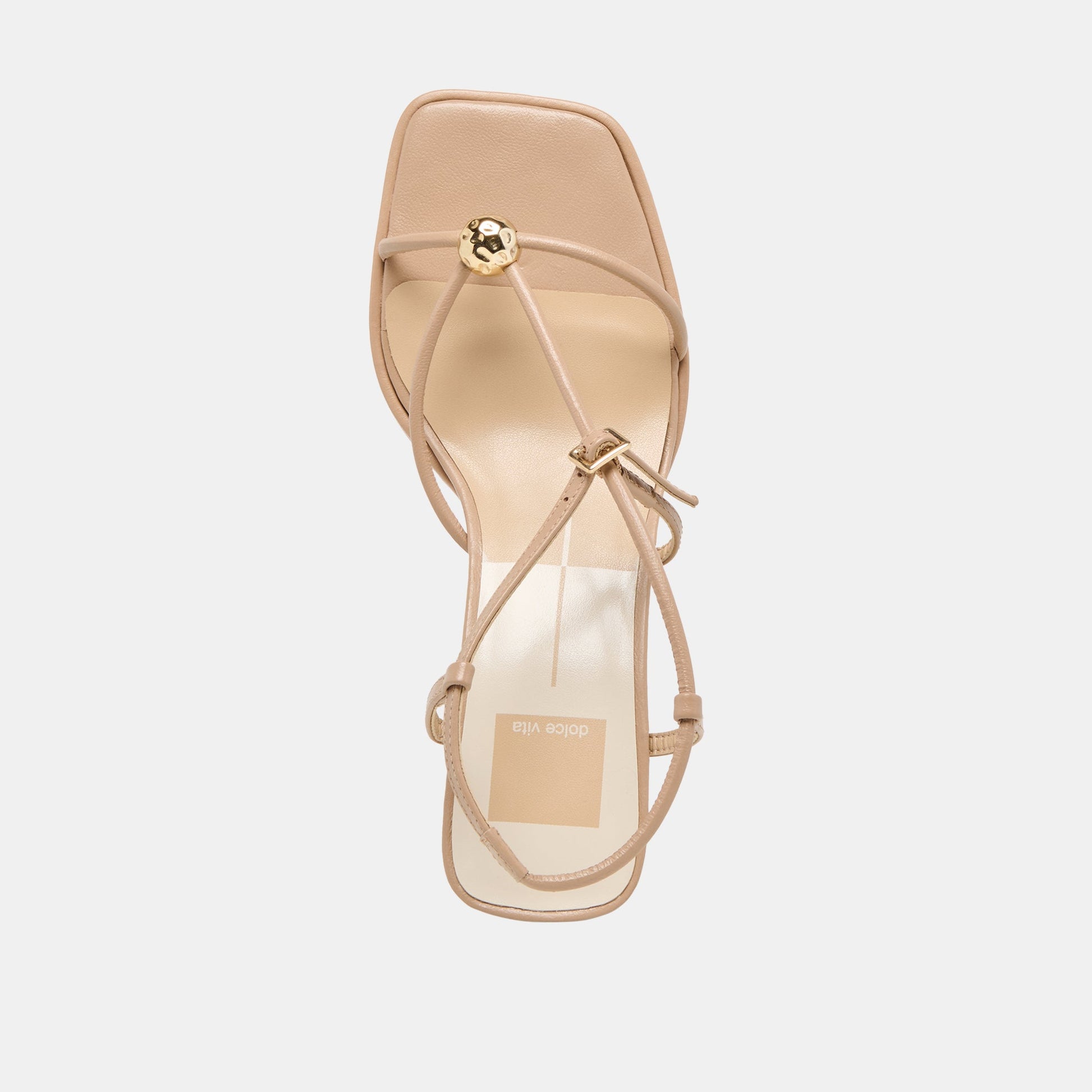 Dolce Vita Manji Wide Light Tan Leather Heels