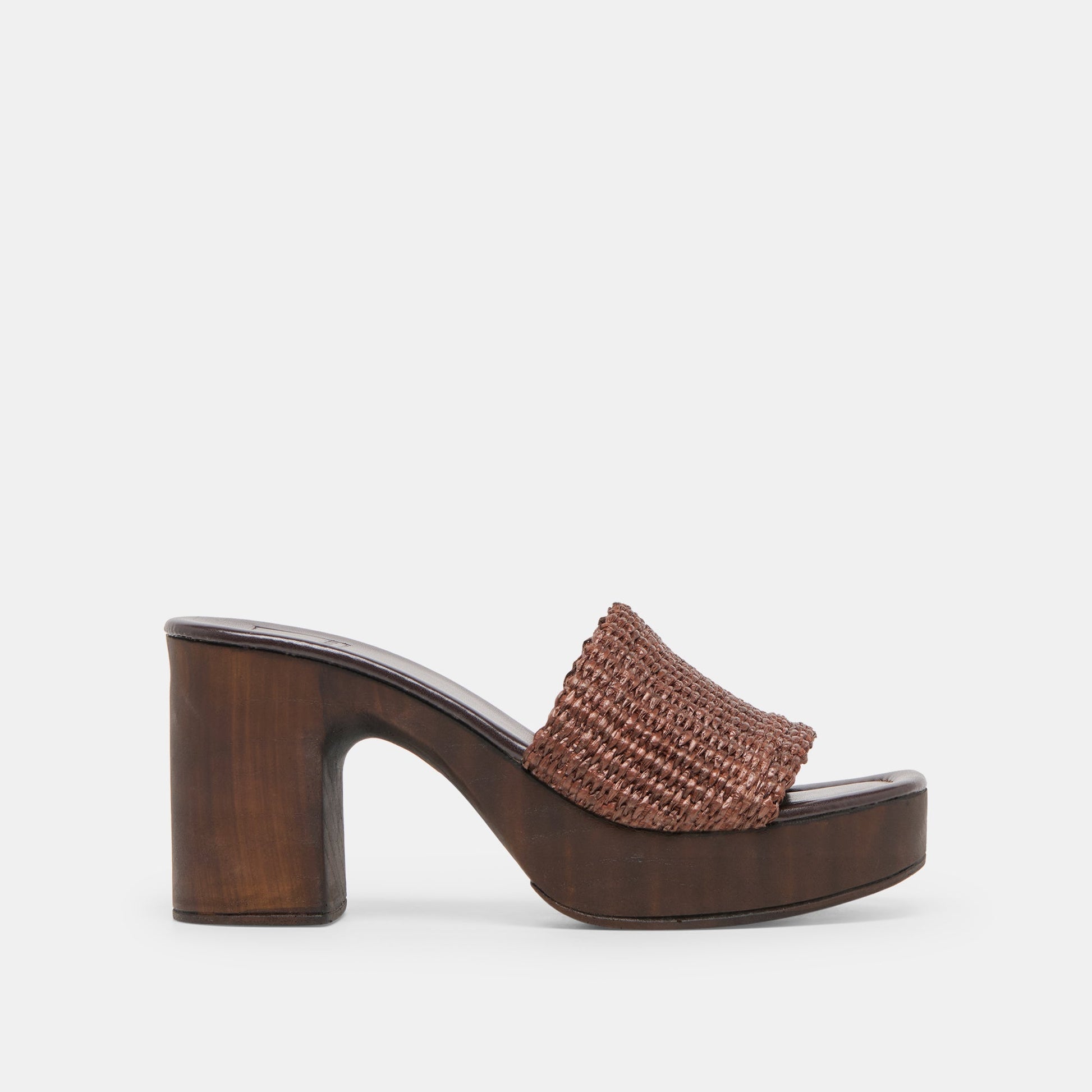 Dolce Vita Celest Chocolate Raffia Heels