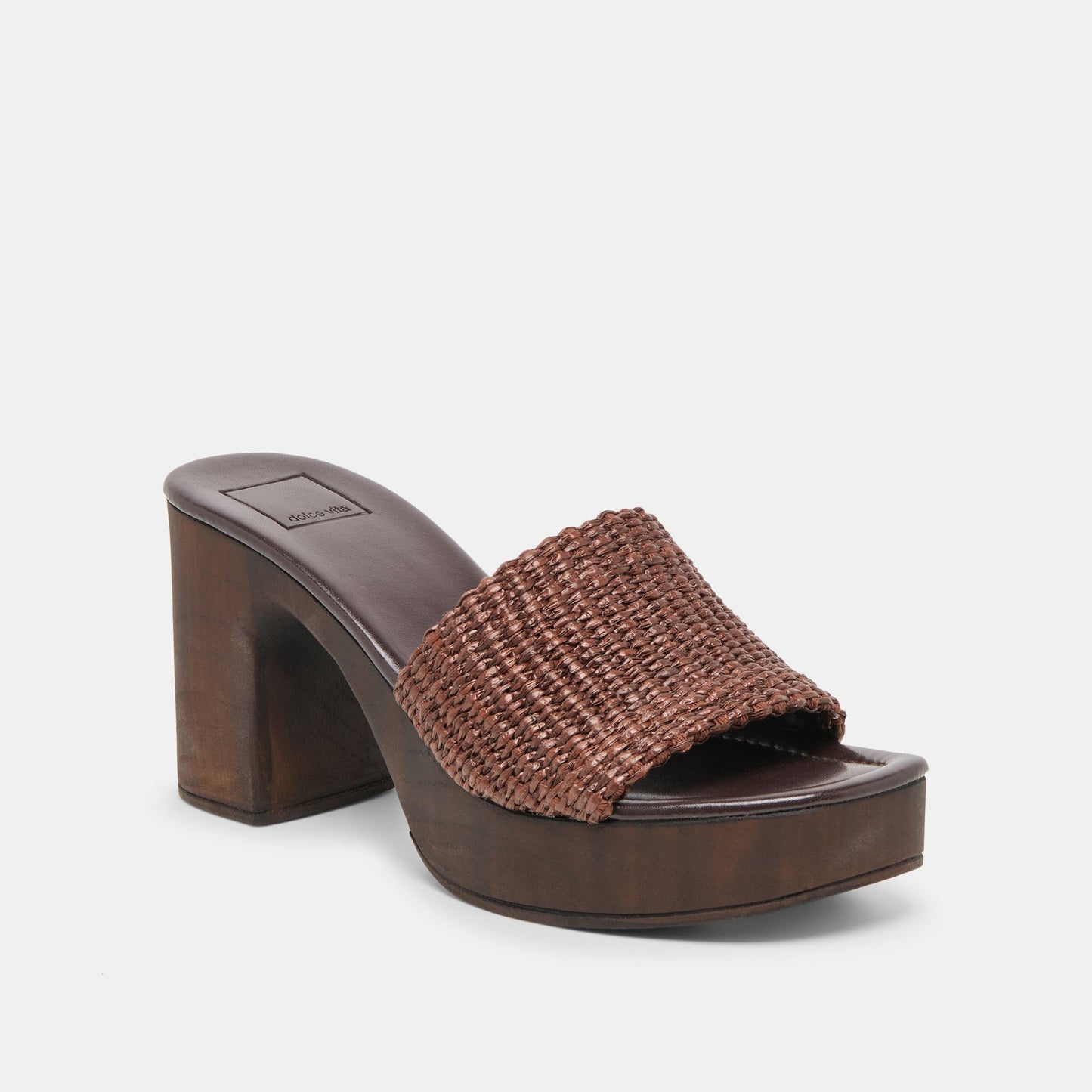 Dolce Vita Celest Chocolate Raffia Heels