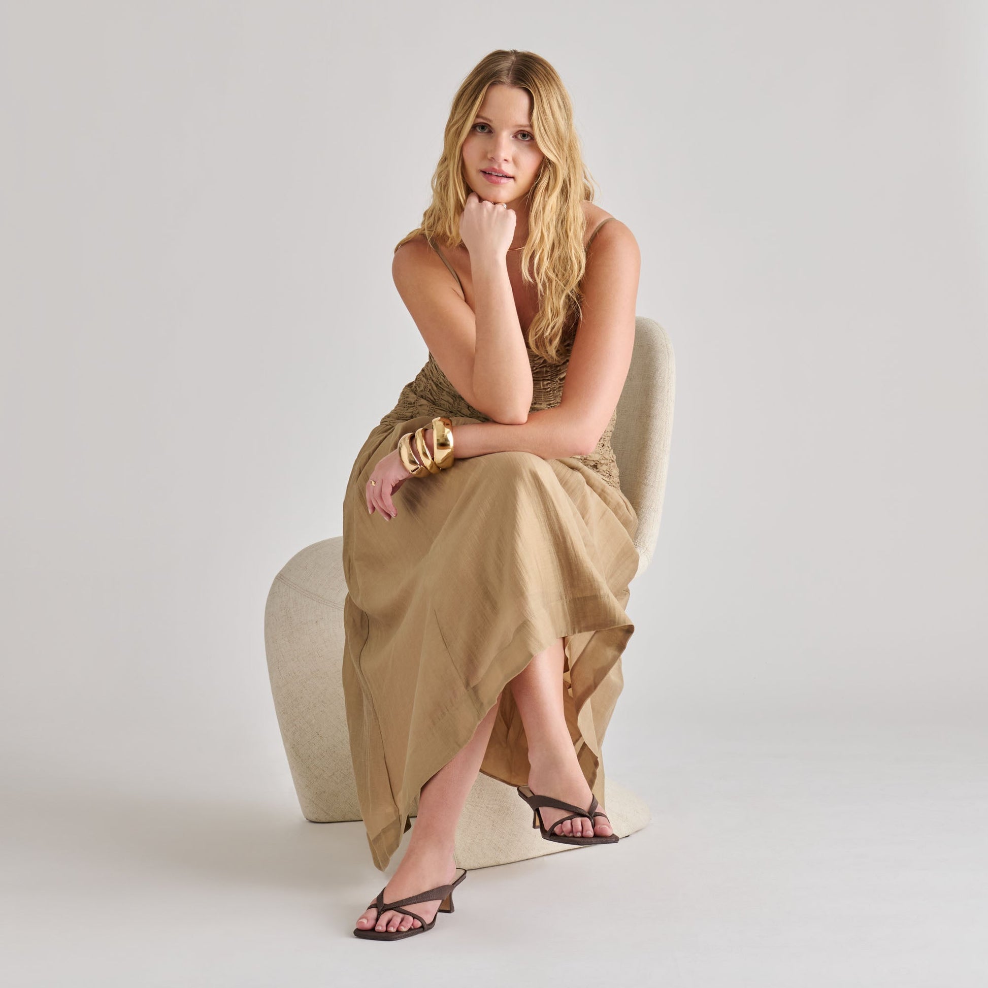 Dolce Vita Brevel Chocolate Raffia Heels