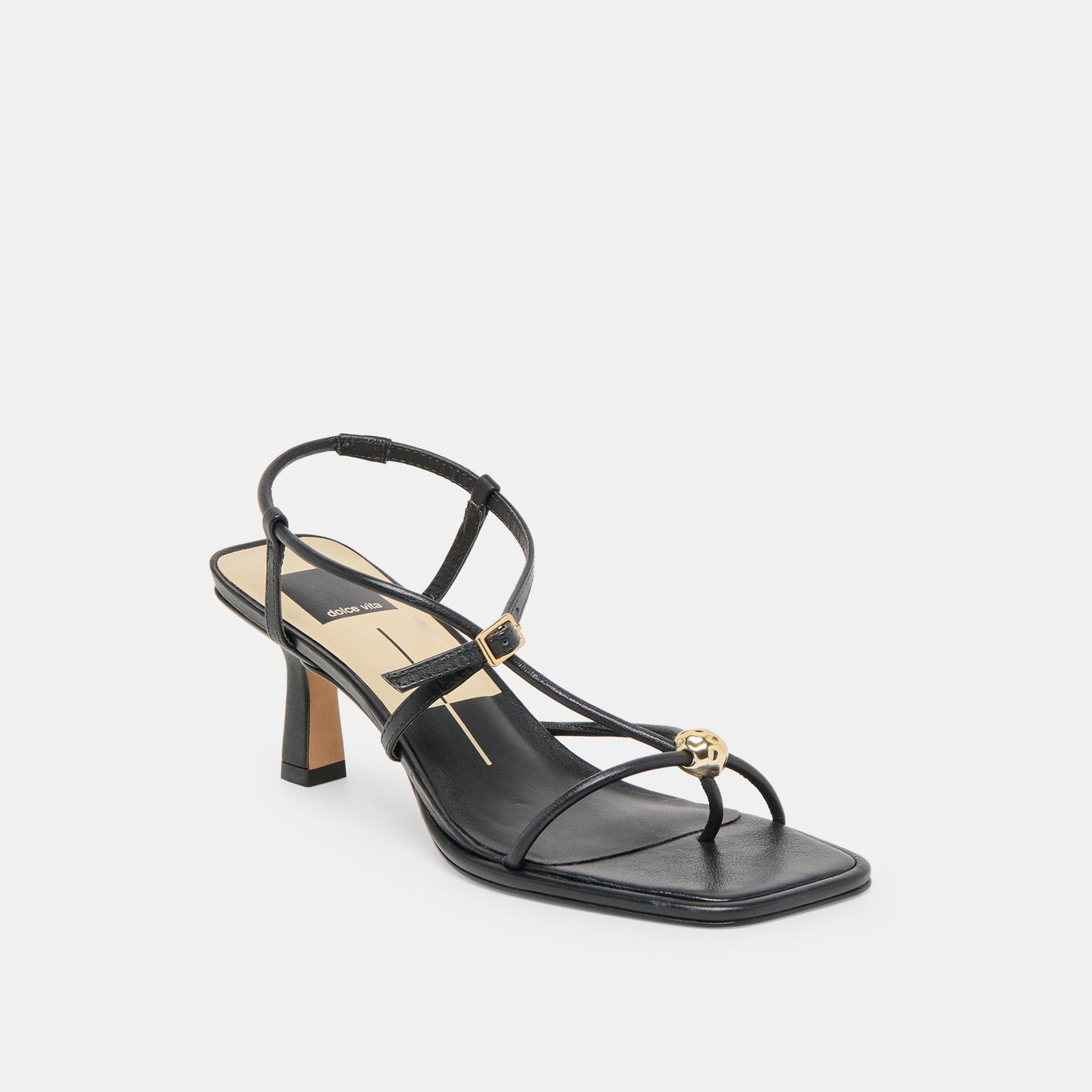 Dolce Vita Manji Wide Black Leather Heels