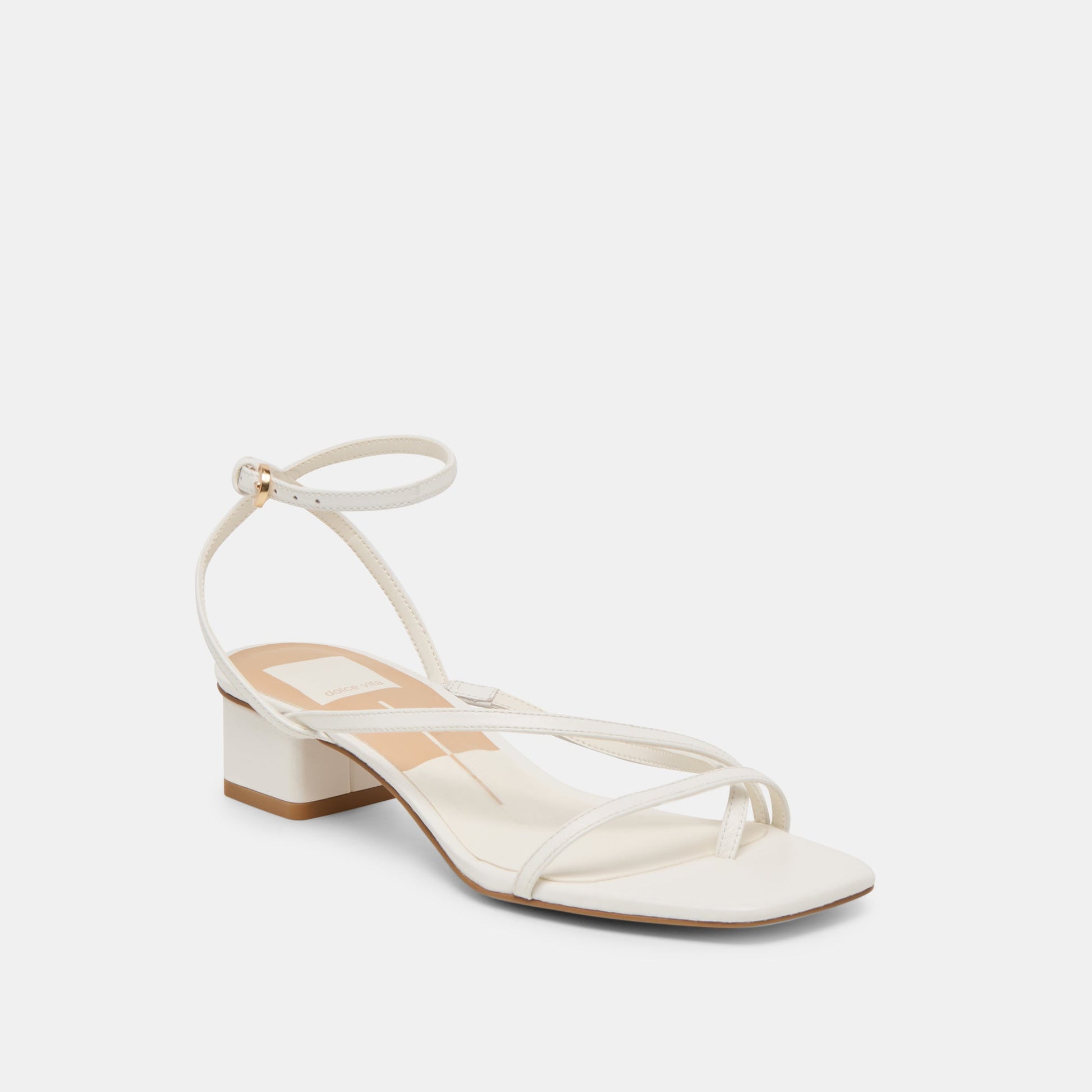 Dolce Vita Karlos Wide True White Leather Sandals