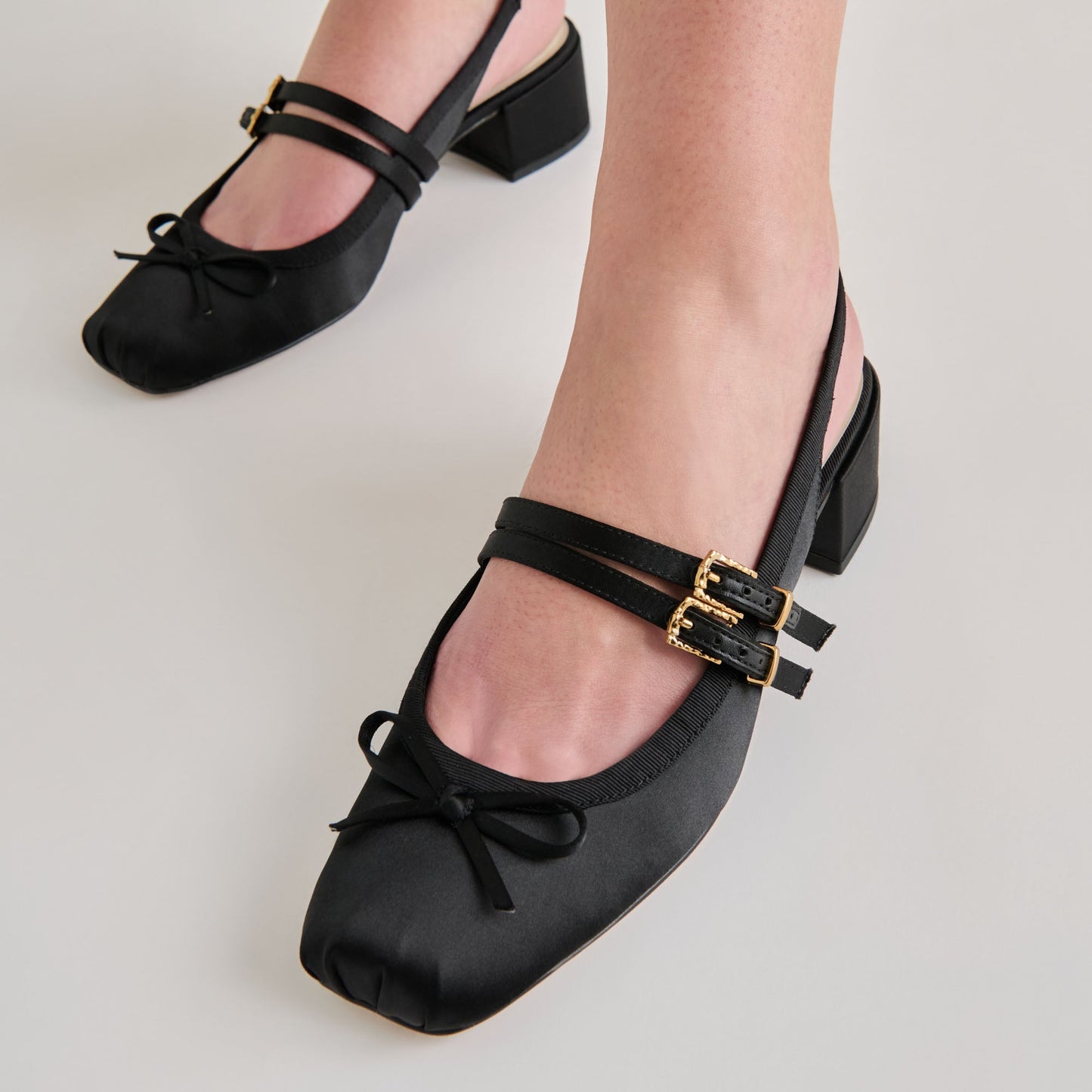 Dolce Vita Loris Onyx Satin Heels