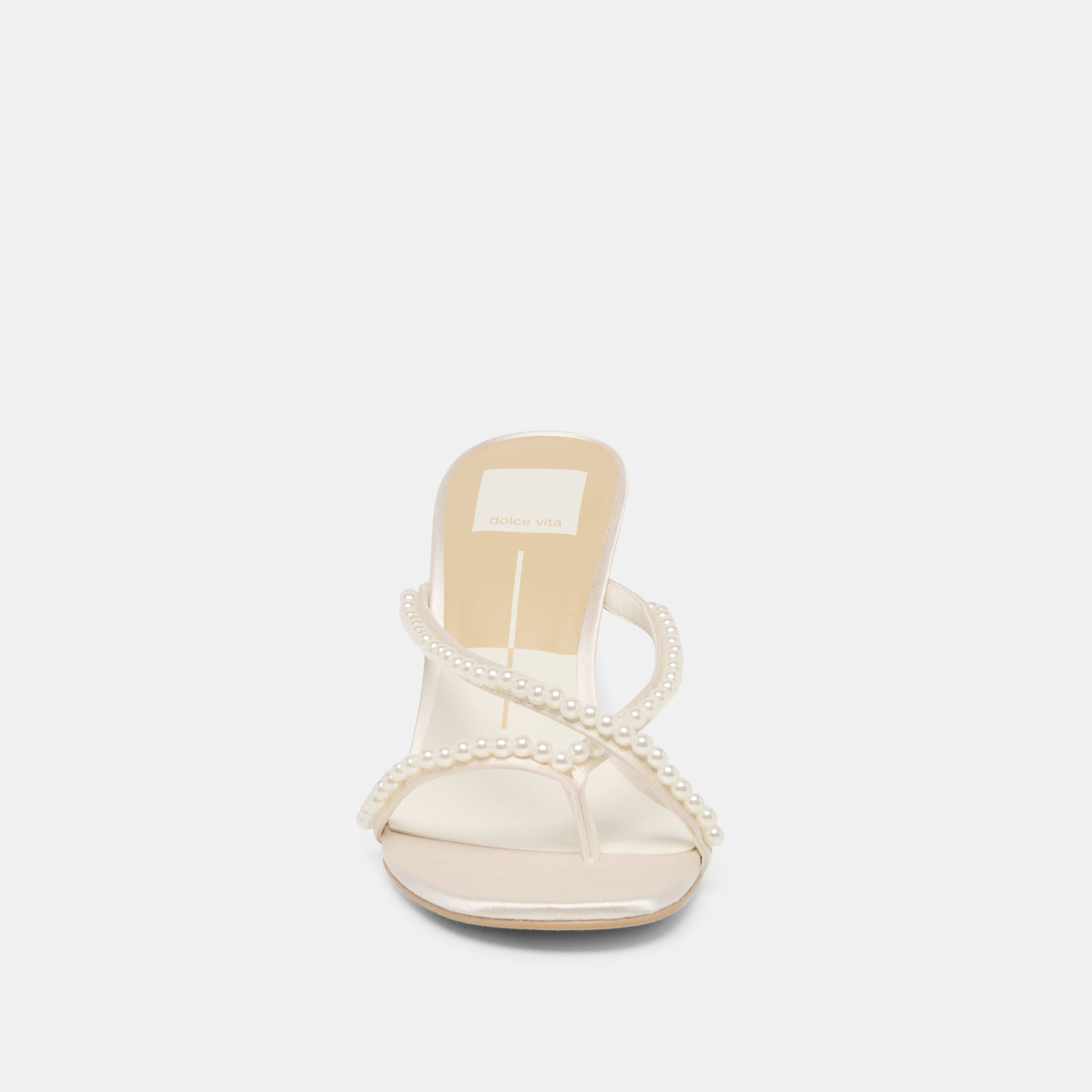 Dolce Vita Liano Pearl Off White Satin Heels