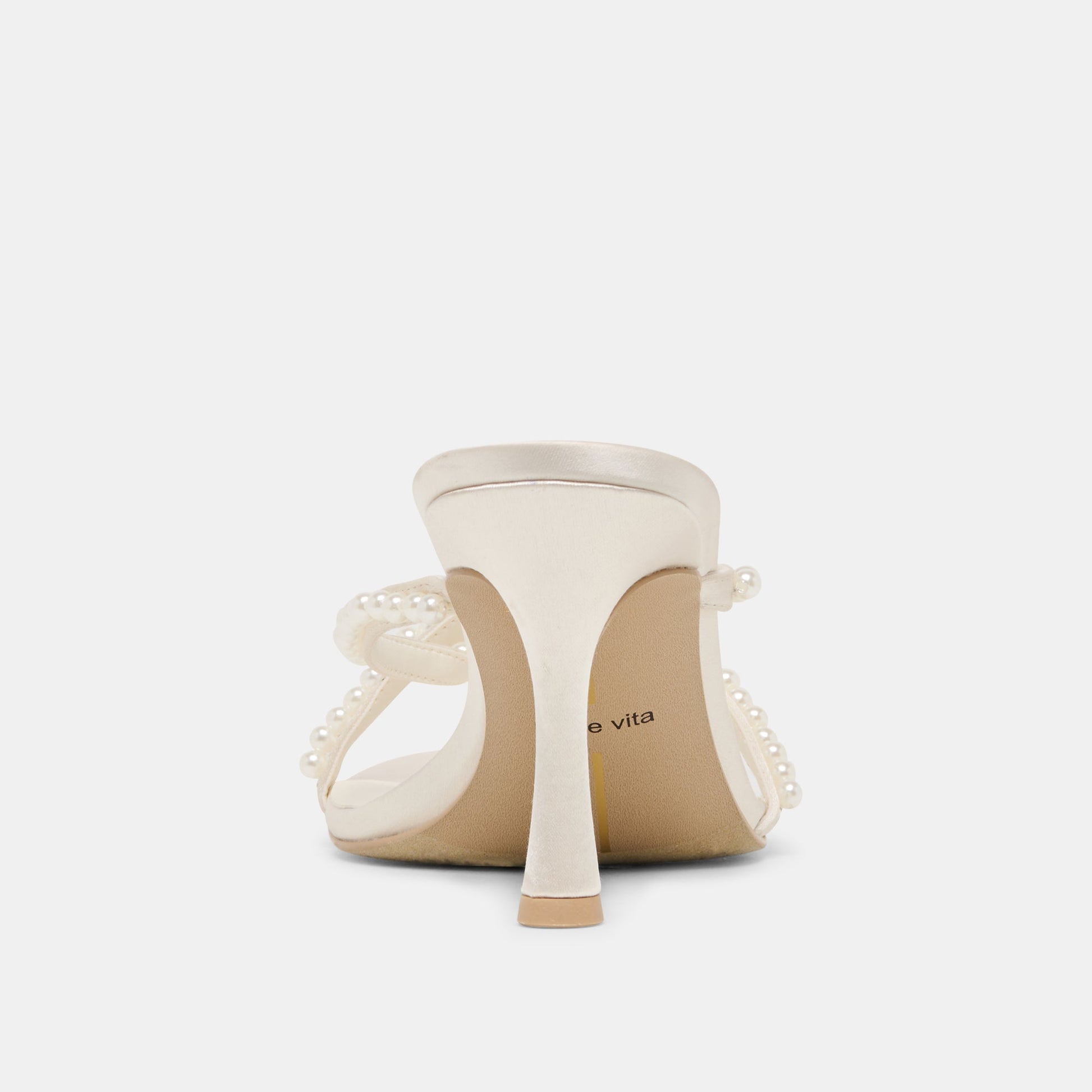 Dolce Vita Liano Pearl Off White Satin Heels