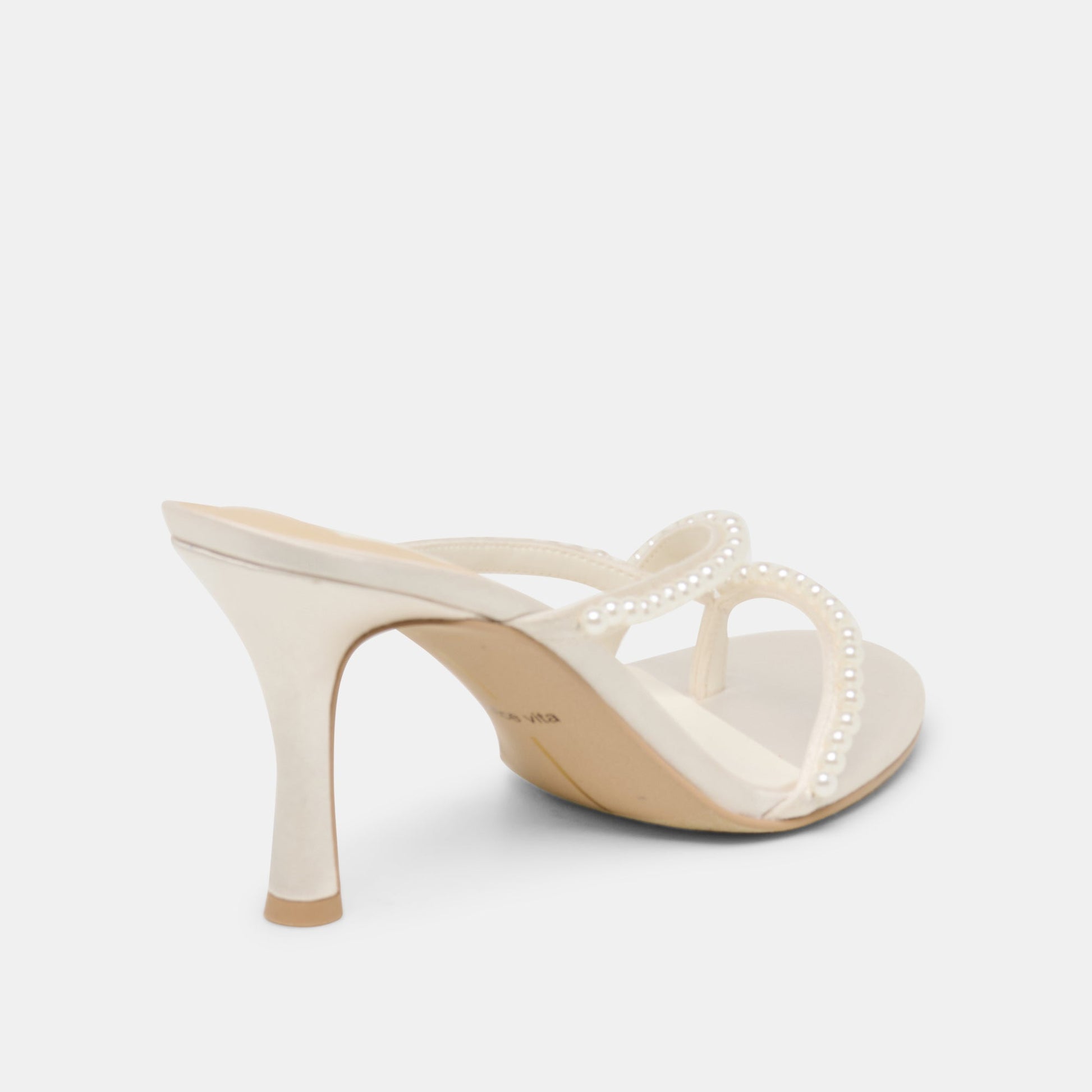 Dolce Vita Liano Pearl Off White Satin Heels