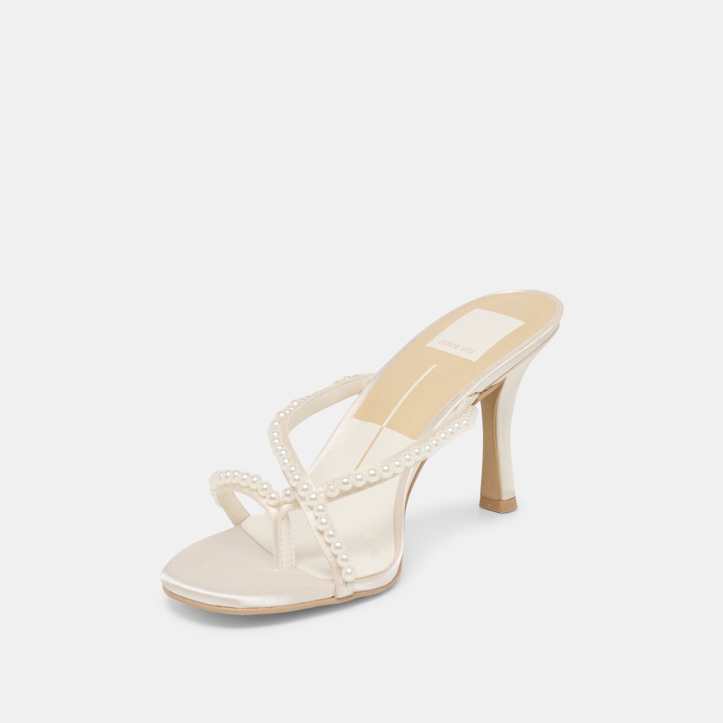 Dolce Vita Liano Pearl Off White Satin Heels
