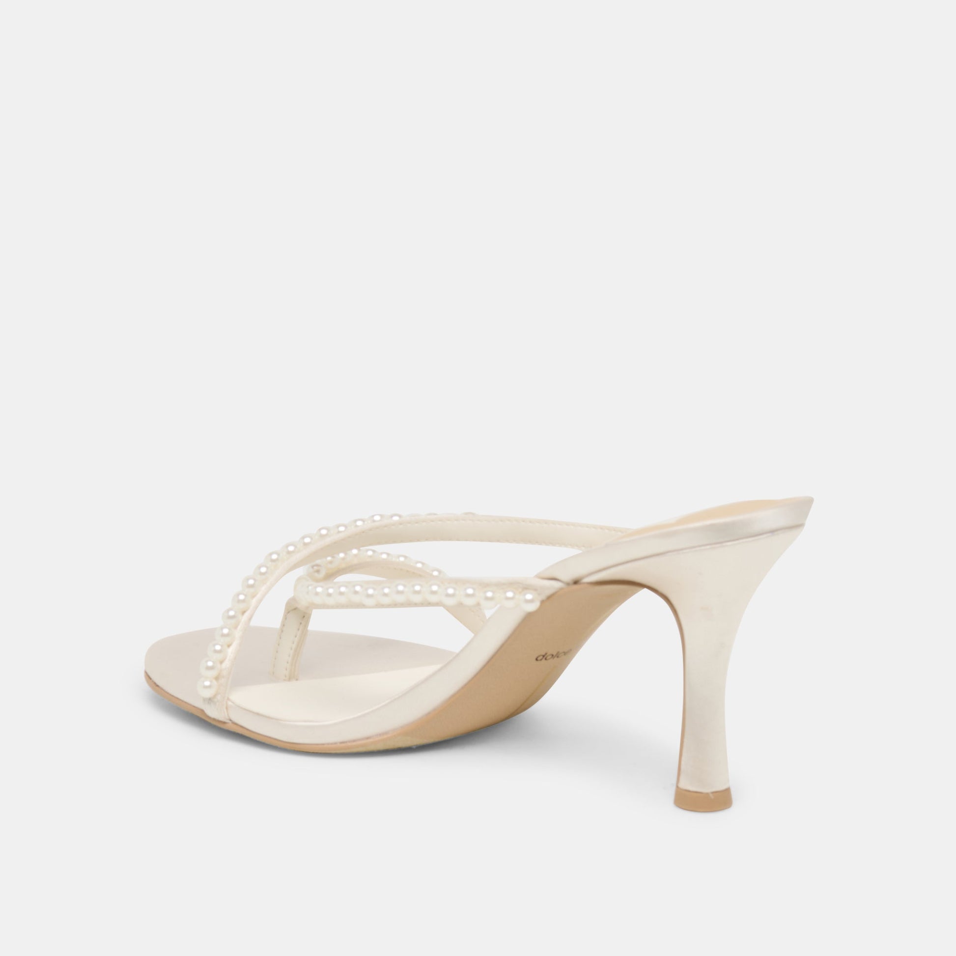Dolce Vita Liano Pearl Off White Satin Heels