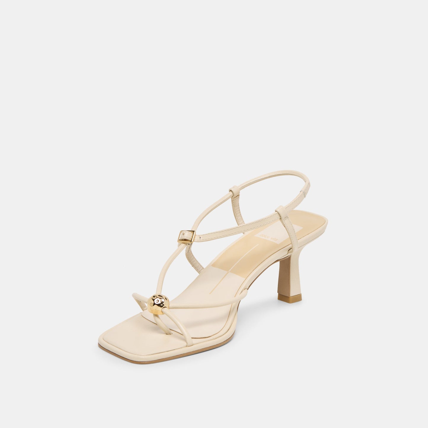Dolce Vita Manji Wide Creme Leather Heels