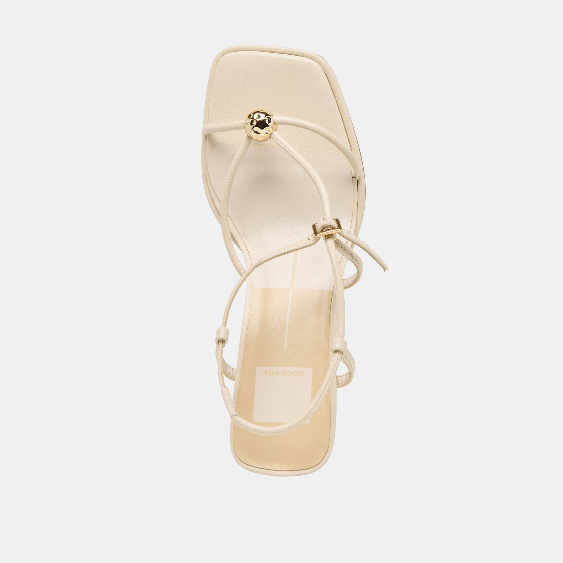 Dolce Vita Manji Wide Creme Leather Heels