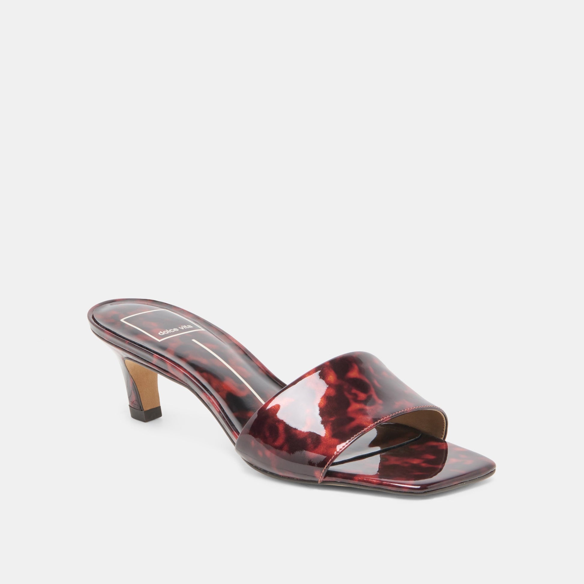 Dolce Vita REXA Tortoise Patent Leather Kitten Heels