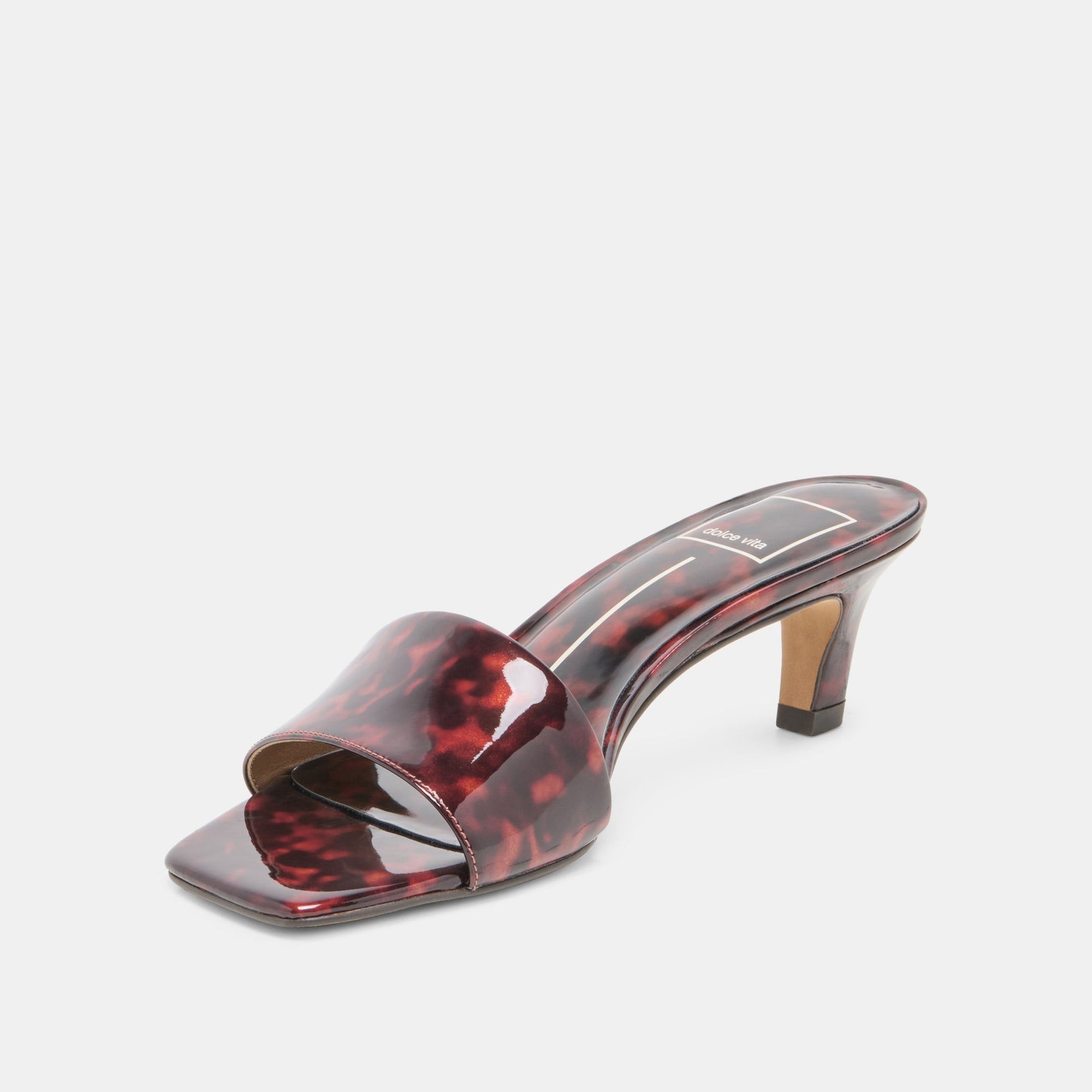 Dolce Vita REXA Tortoise Patent Leather Kitten Heels