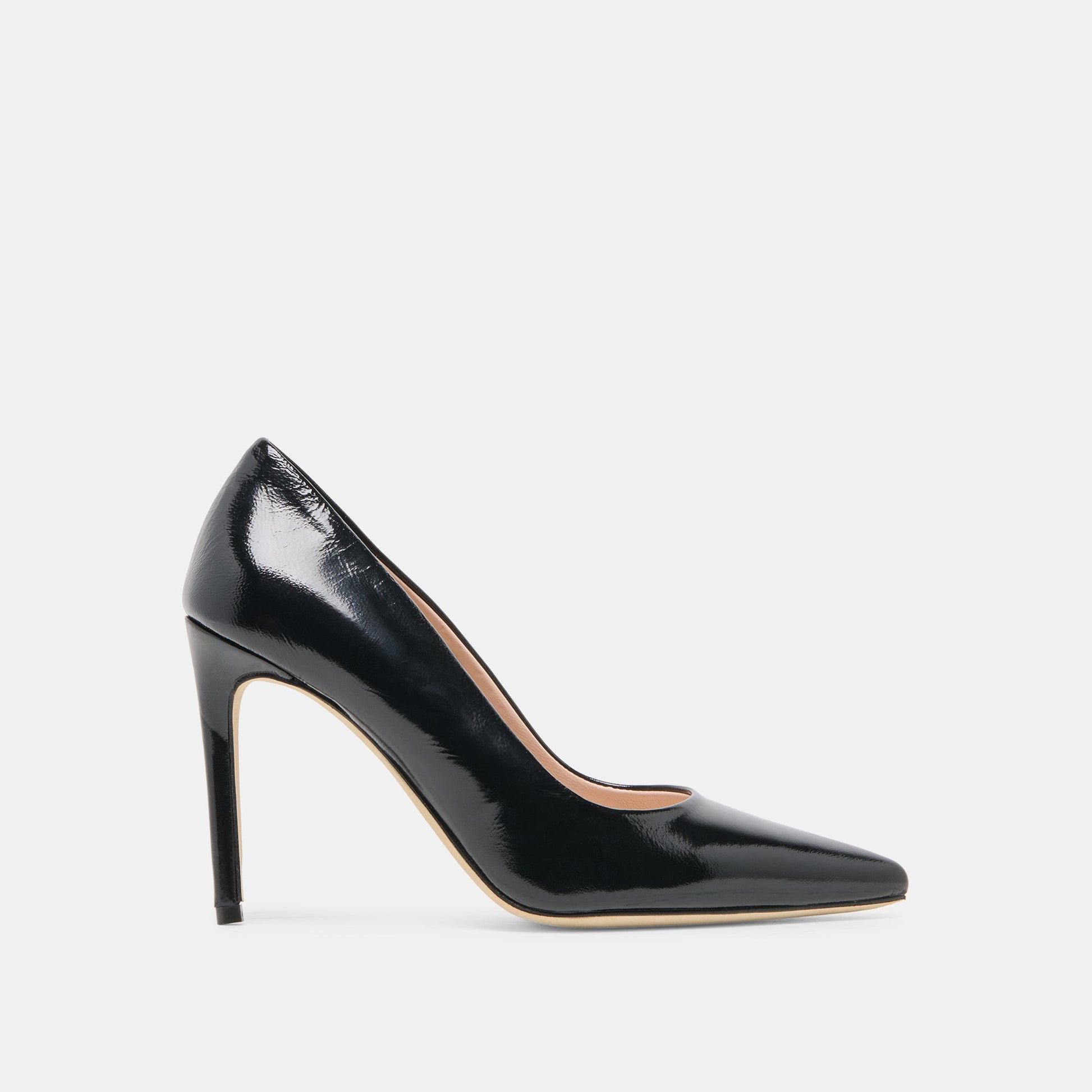 Dolce Vita LANKY Black Leather Closed-Toe Pump Stiletto Heels